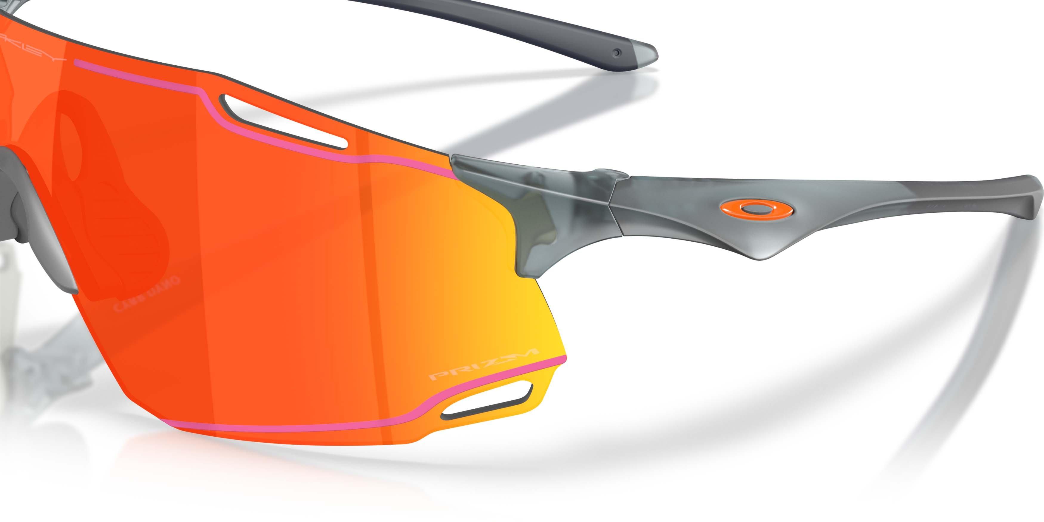Oakley Cybr Dyno Prizm Ruby Sunglasses - Matte Crystal Black - BLACK/RED