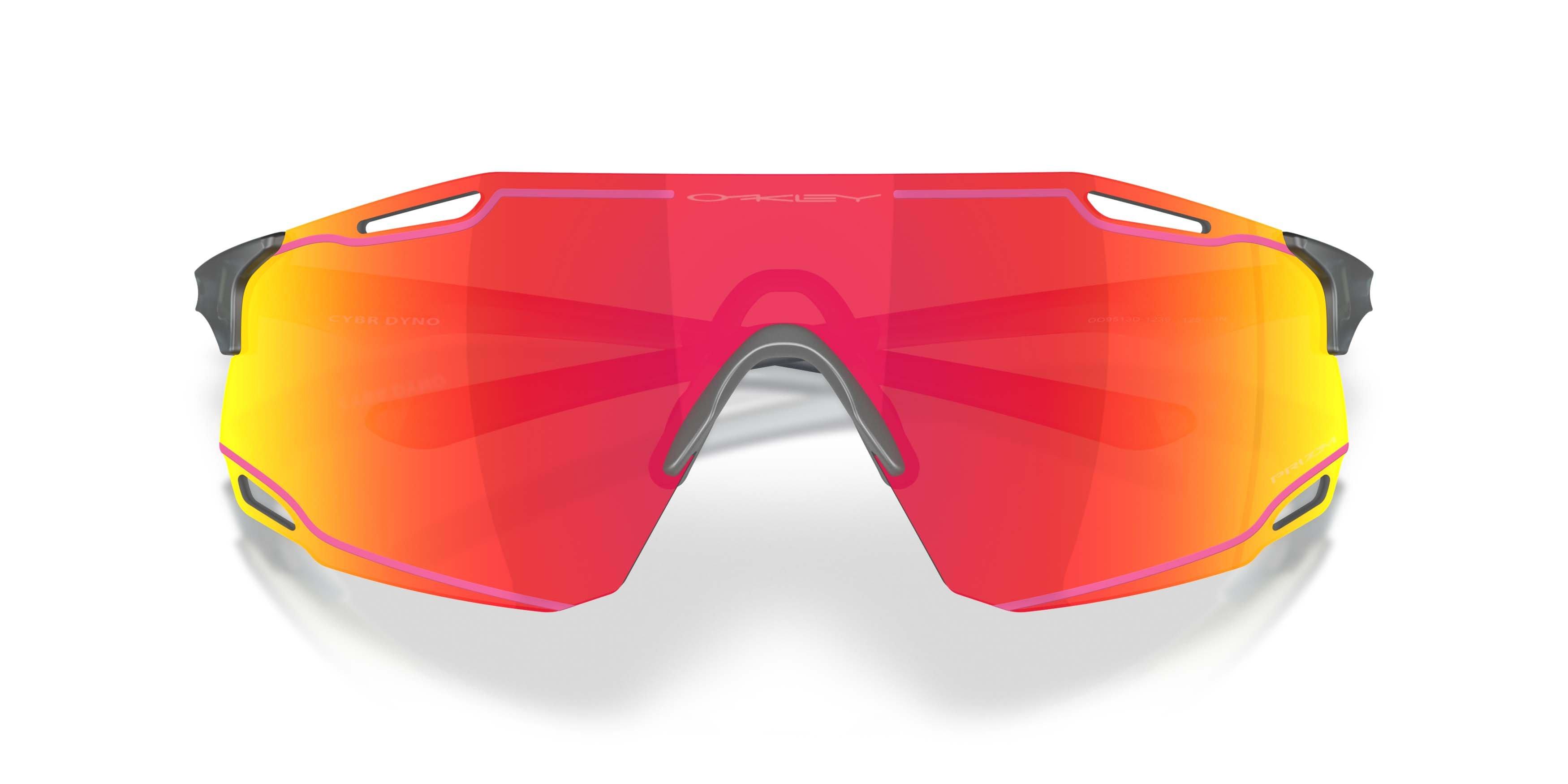 Oakley Cybr Dyno Prizm Ruby Sunglasses - Matte Crystal Black - BLACK/RED