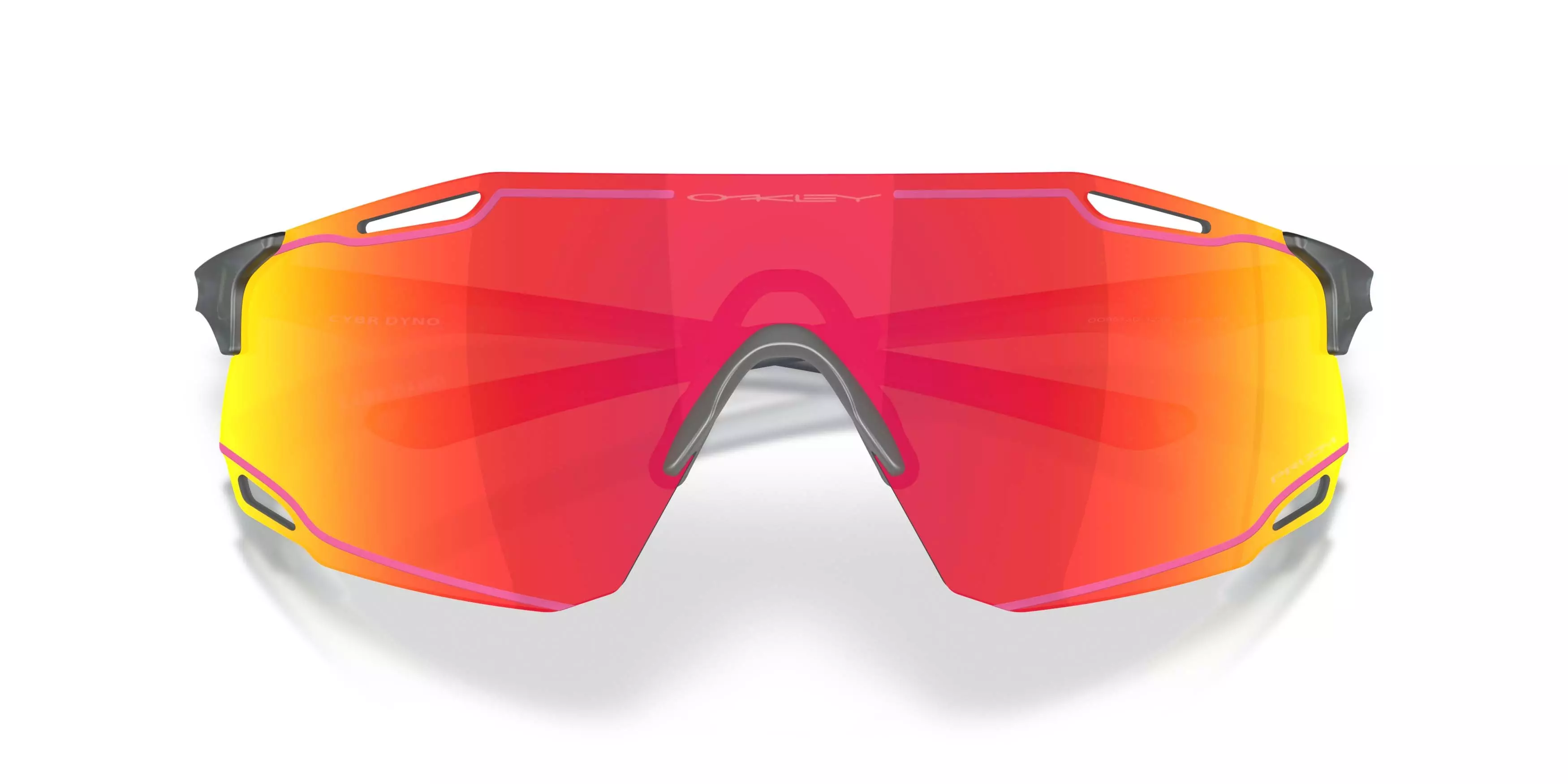 Oakley Cybr Dyno Prizm Ruby Sunglasses - Matte Crystal Black - BLACK/RED