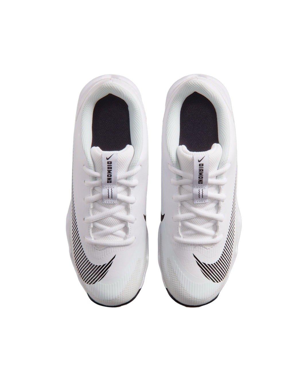 Nike Diamond Clutch "White/Photon Dust/Black" Grade School Boys' Baseball Cleat - WHITE/GREY/BLACK Thumbnail View 3