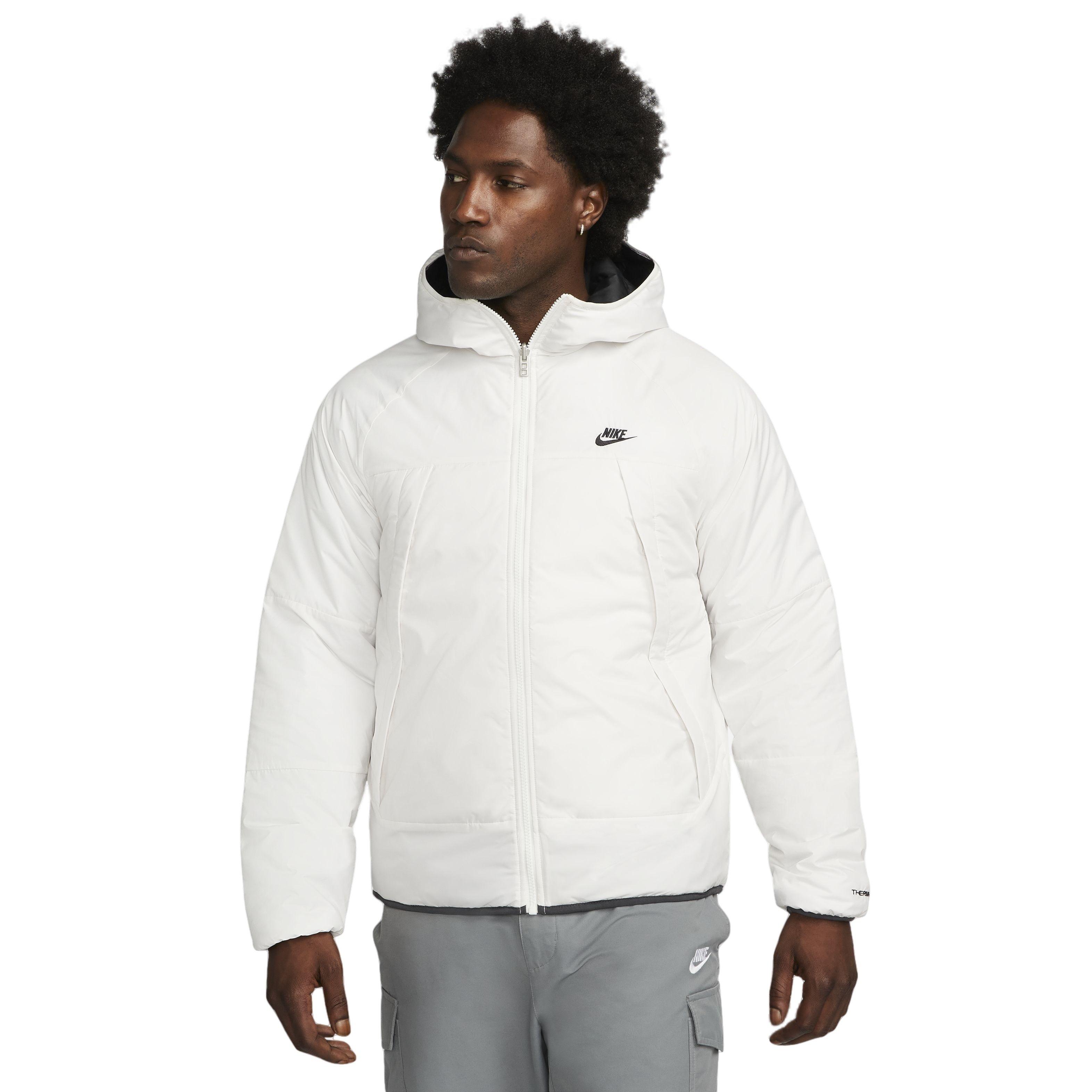 Nike Men's Sportswear Therma-FIT Legacy Reversible Hooded Jacket-White/Black  - Hibbett