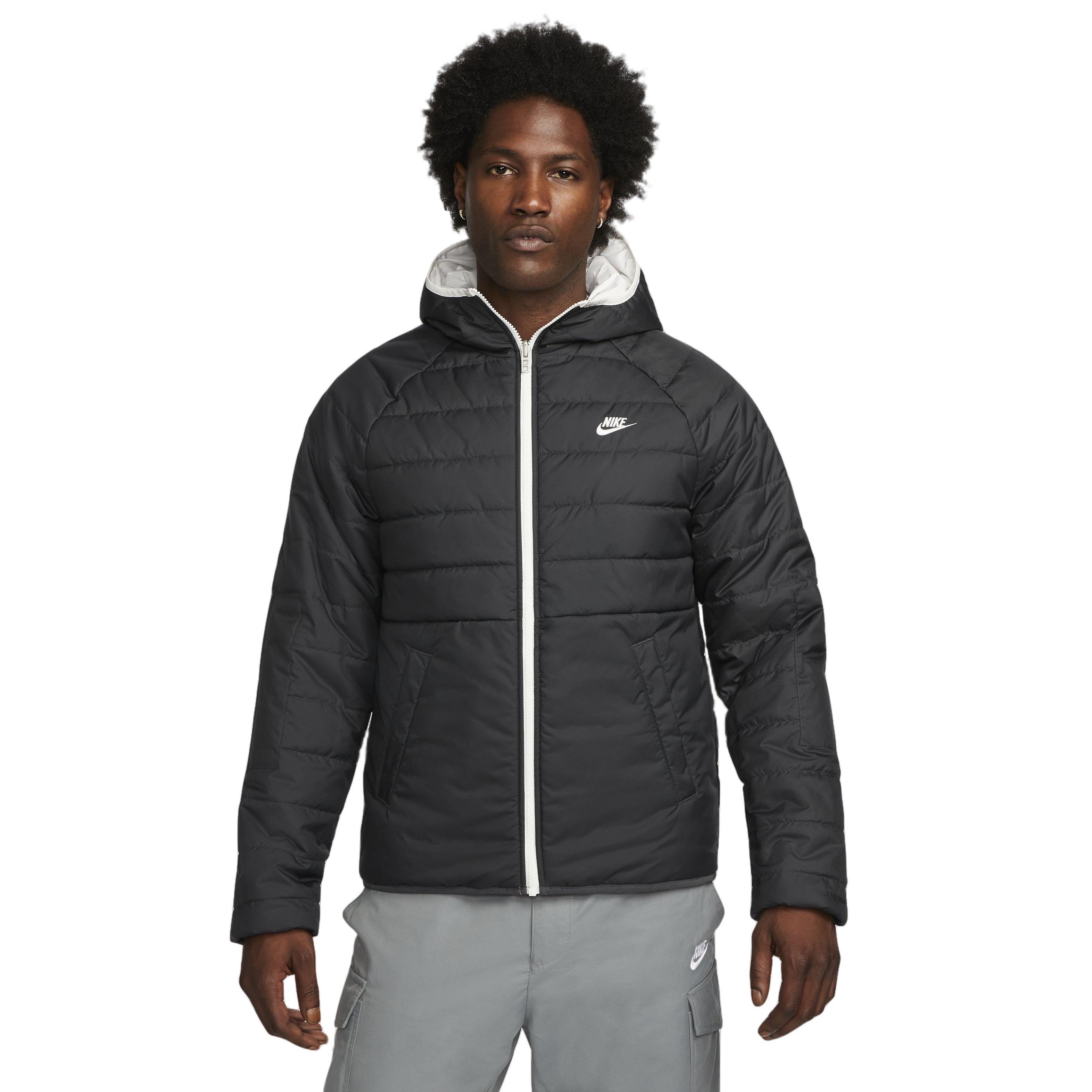 Nike Men's Sportswear Therma-FIT Legacy Reversible Hooded Jacket-White/Black