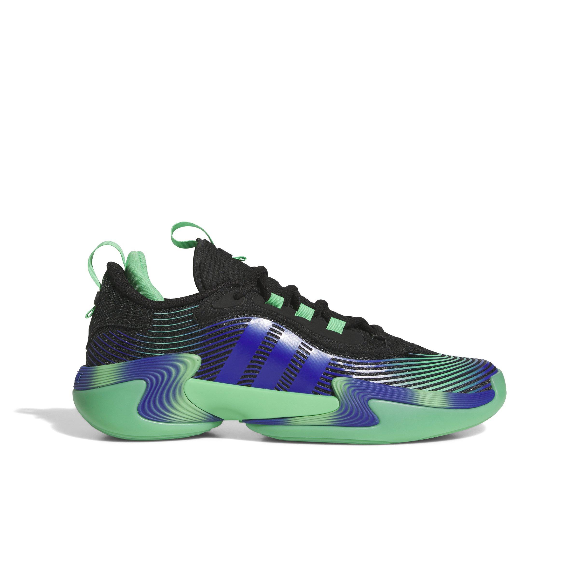 adidas Exhibit Select 2.0 Pro "Core Black/Semi Screaming Green/Lucid Blue" Women's Basketball Shoe - BLACK/GREEN/BLUE Thumbnail View 1