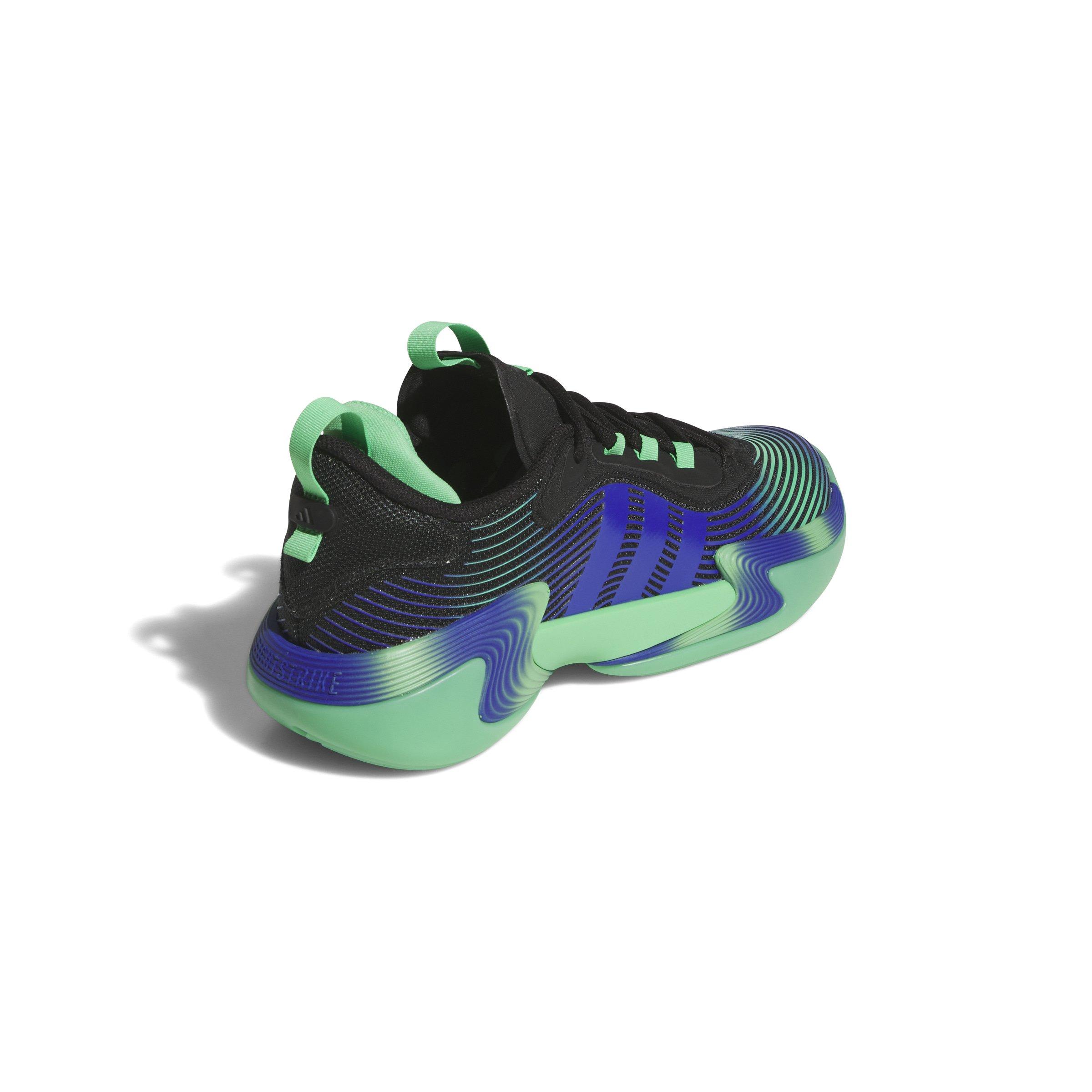 adidas Exhibit Select 2.0 Pro "Core Black/Semi Screaming Green/Lucid Blue" Women's Basketball Shoe - BLACK/GREEN/BLUE Thumbnail View 4