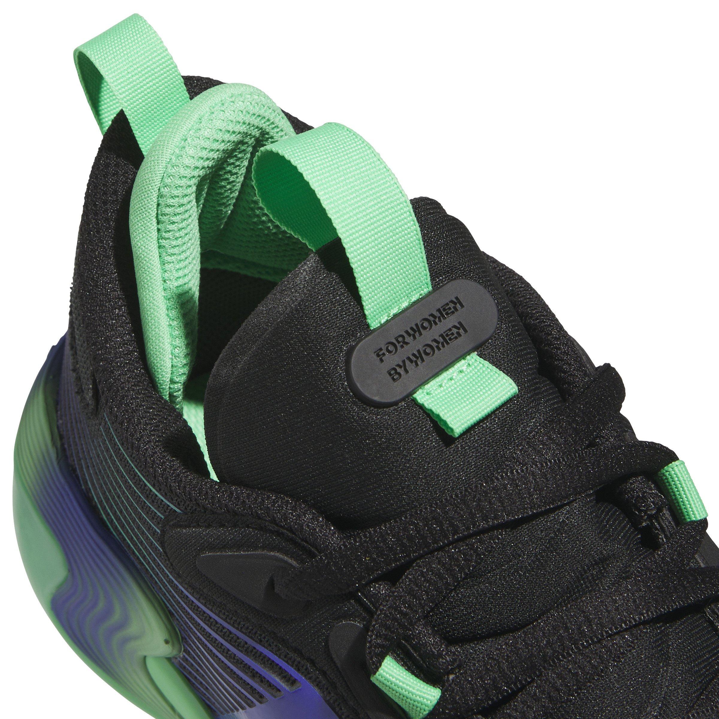 adidas Exhibit Select 2.0 Pro "Core Black/Semi Screaming Green/Lucid Blue" Women's Basketball Shoe - BLACK/GREEN/BLUE Thumbnail View 8