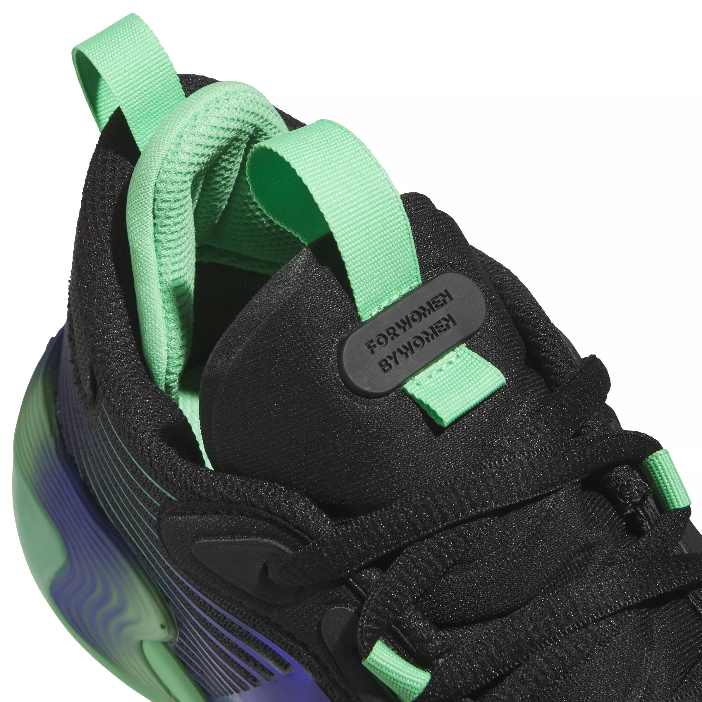 adidas Exhibit Select 2.0 Pro "Core Black/Semi Screaming Green/Lucid Blue" Women's Basketball Shoe - BLACK/GREEN/BLUE