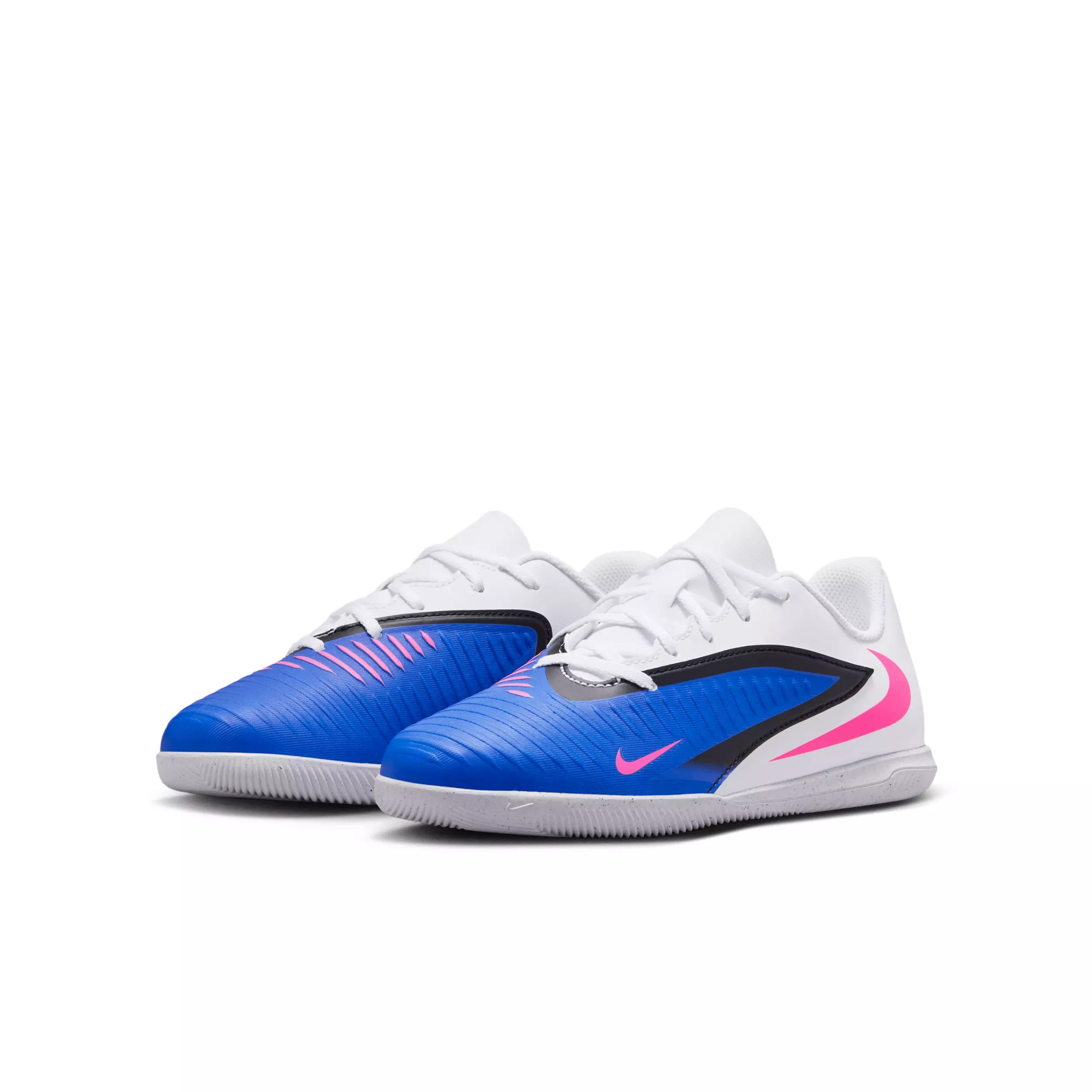 Nike Jr. Phantom 6 Low Club IC "Racer Blue/White/Pink Blast" Grade School Kids' Soccer Shoe - BLUE/WHITE/PINK