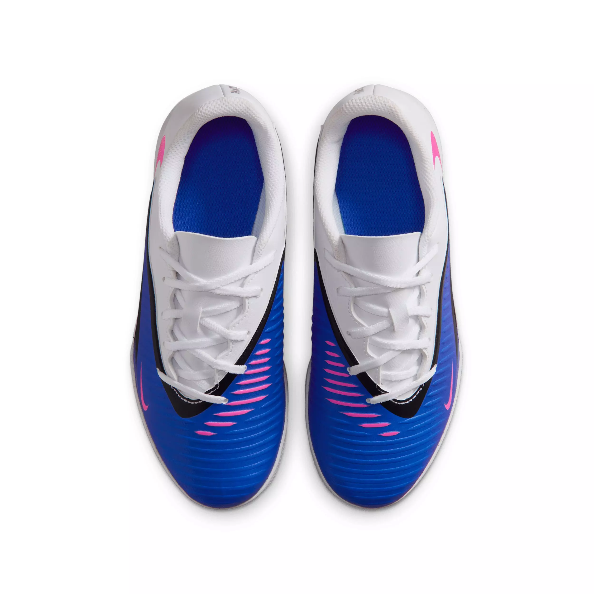 Nike Jr. Phantom 6 Low Club IC "Racer Blue/White/Pink Blast" Grade School Kids' Soccer Shoe - BLUE/WHITE/PINK
