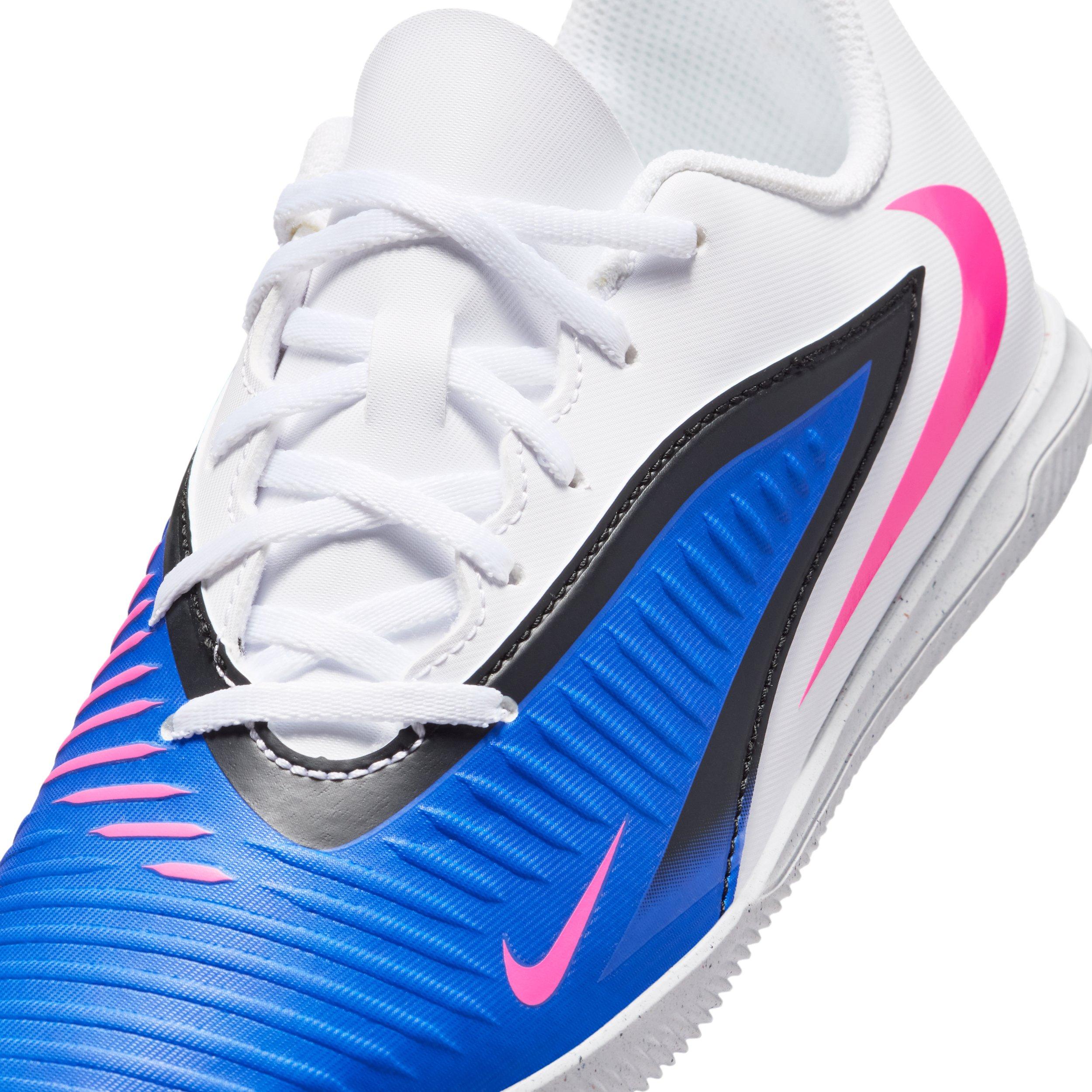 Nike Jr. Phantom 6 Low Club IC "Racer Blue/White/Pink Blast" Grade School Kids' Soccer Shoe - BLUE/WHITE/PINK Thumbnail View 7