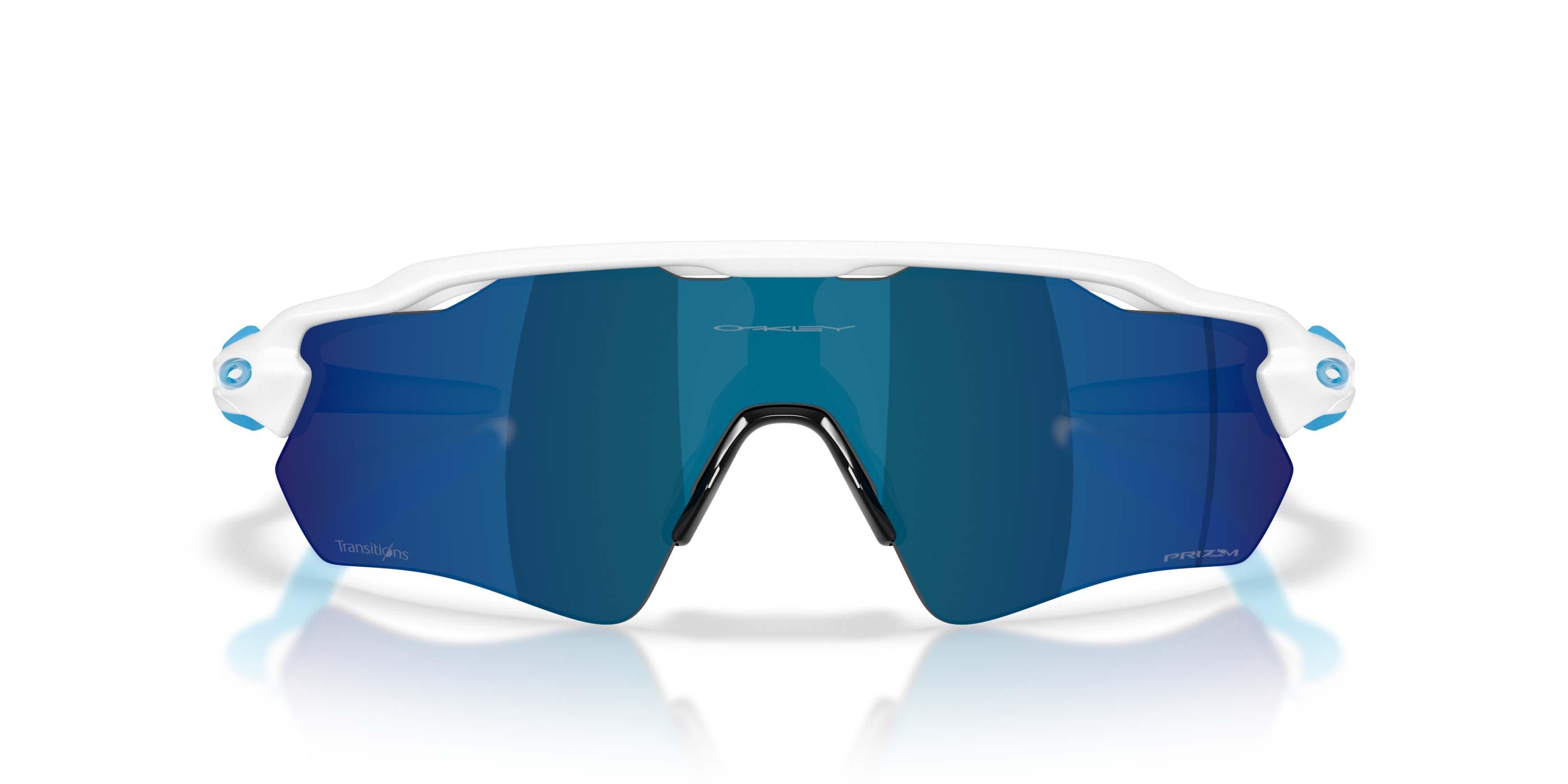 Oakley Radar EV Path Prizm Cobalt Transitions Sunglasses - Matte White - WHITE/BLUE