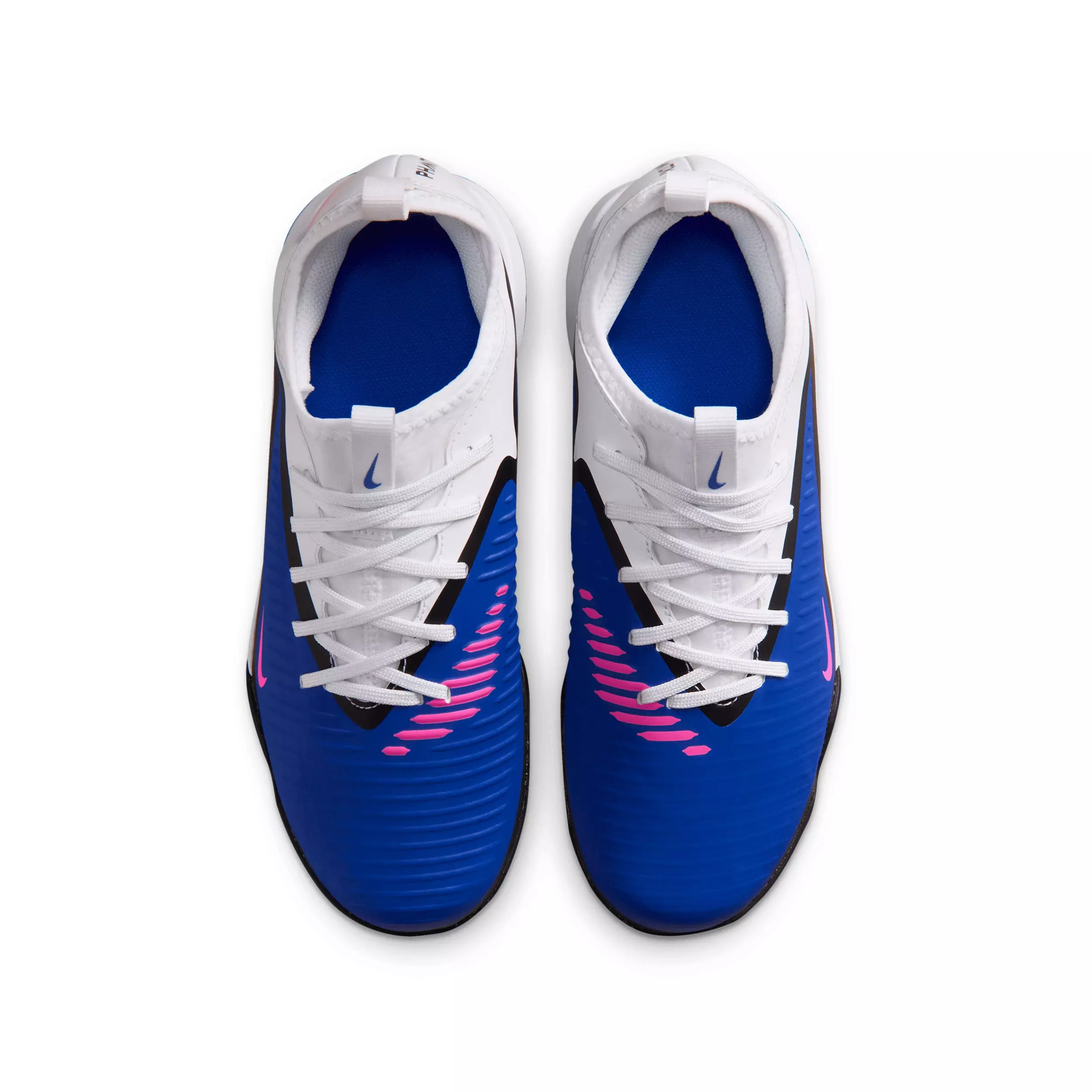 Nike Jr. Phantom 6 Low Academy Turf "Racer Blue/White/Pink Blast" Grade School Kids' Soccer Shoe - BLUE/WHITE/PINK