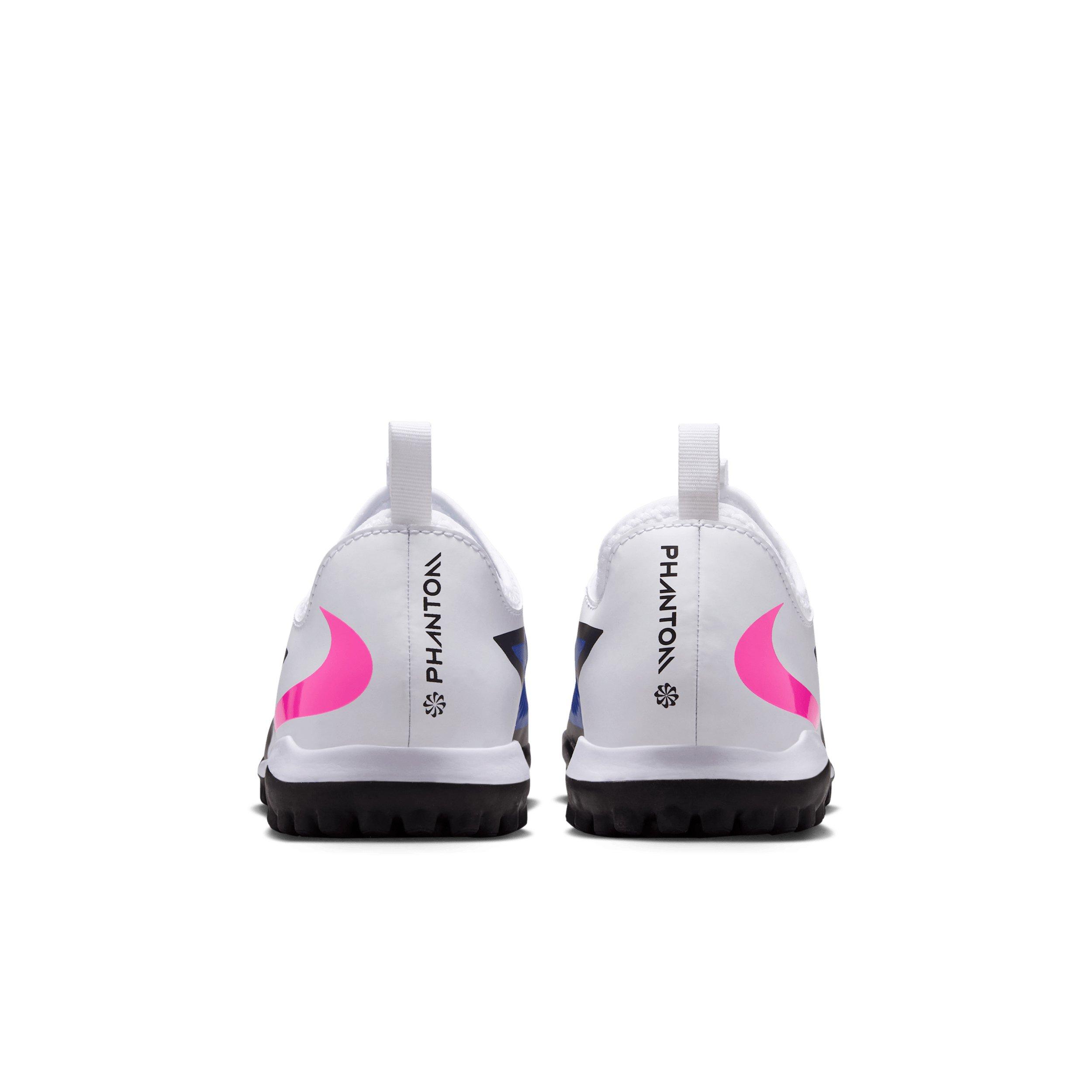 Nike Jr. Phantom 6 Low Academy Turf "Racer Blue/White/Pink Blast" Grade School Kids' Soccer Shoe - BLUE/WHITE/PINK Thumbnail View 5