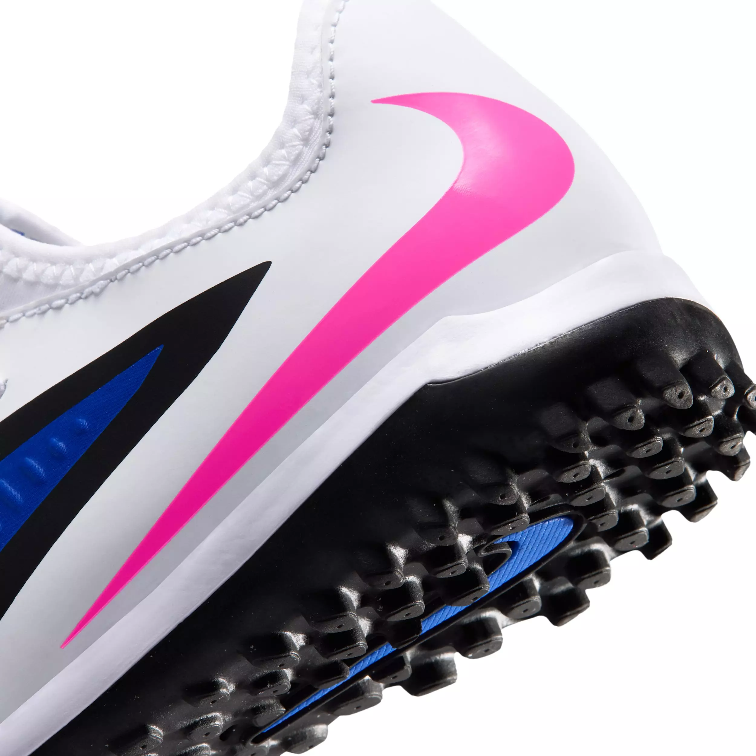 Nike Jr. Phantom 6 Low Academy Turf "Racer Blue/White/Pink Blast" Grade School Kids' Soccer Shoe - BLUE/WHITE/PINK
