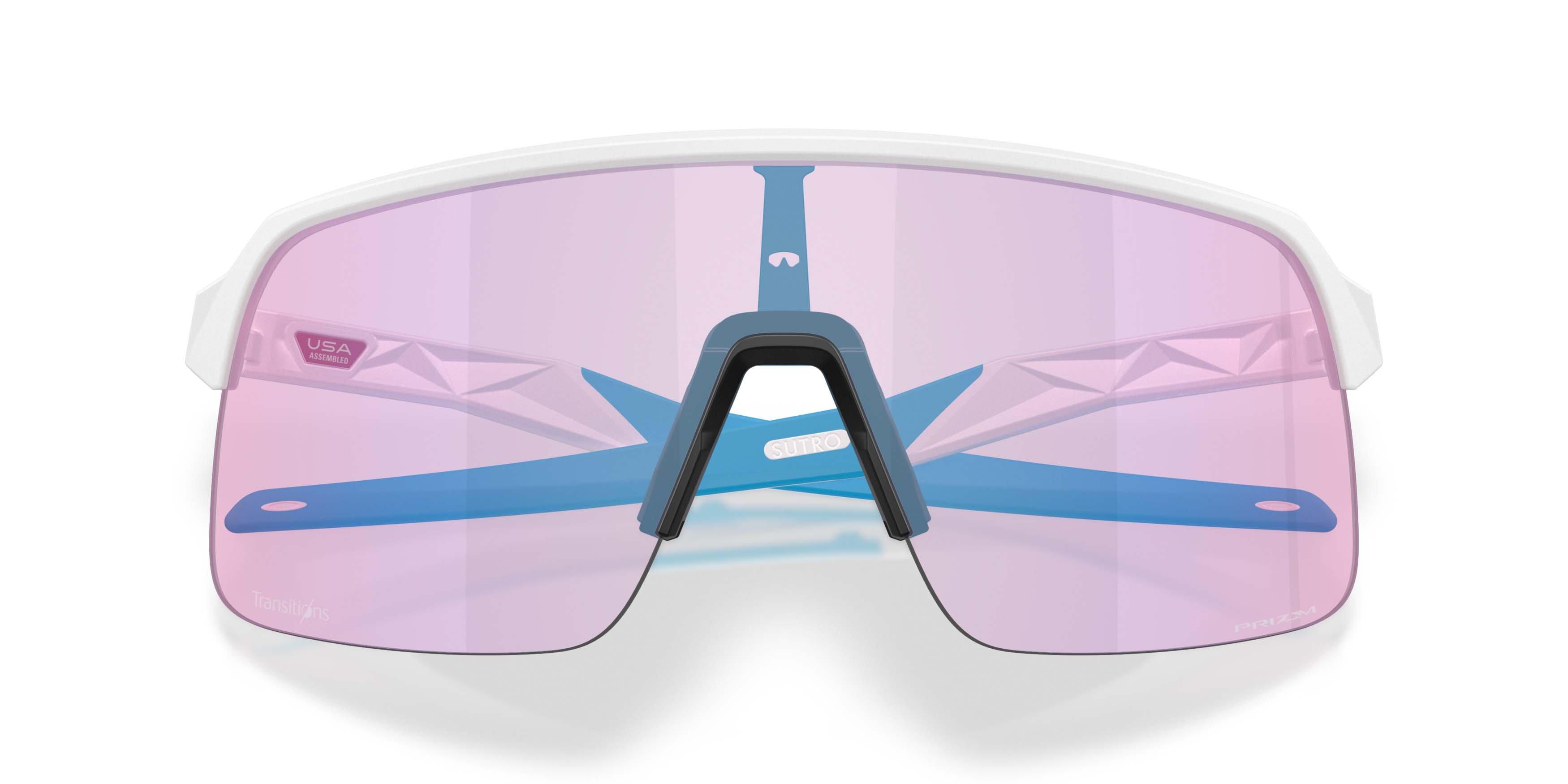 Oakley Sutro Lite Prizm Cobalt Transitions Sunglasses - Matte White - WHITE/BLUE