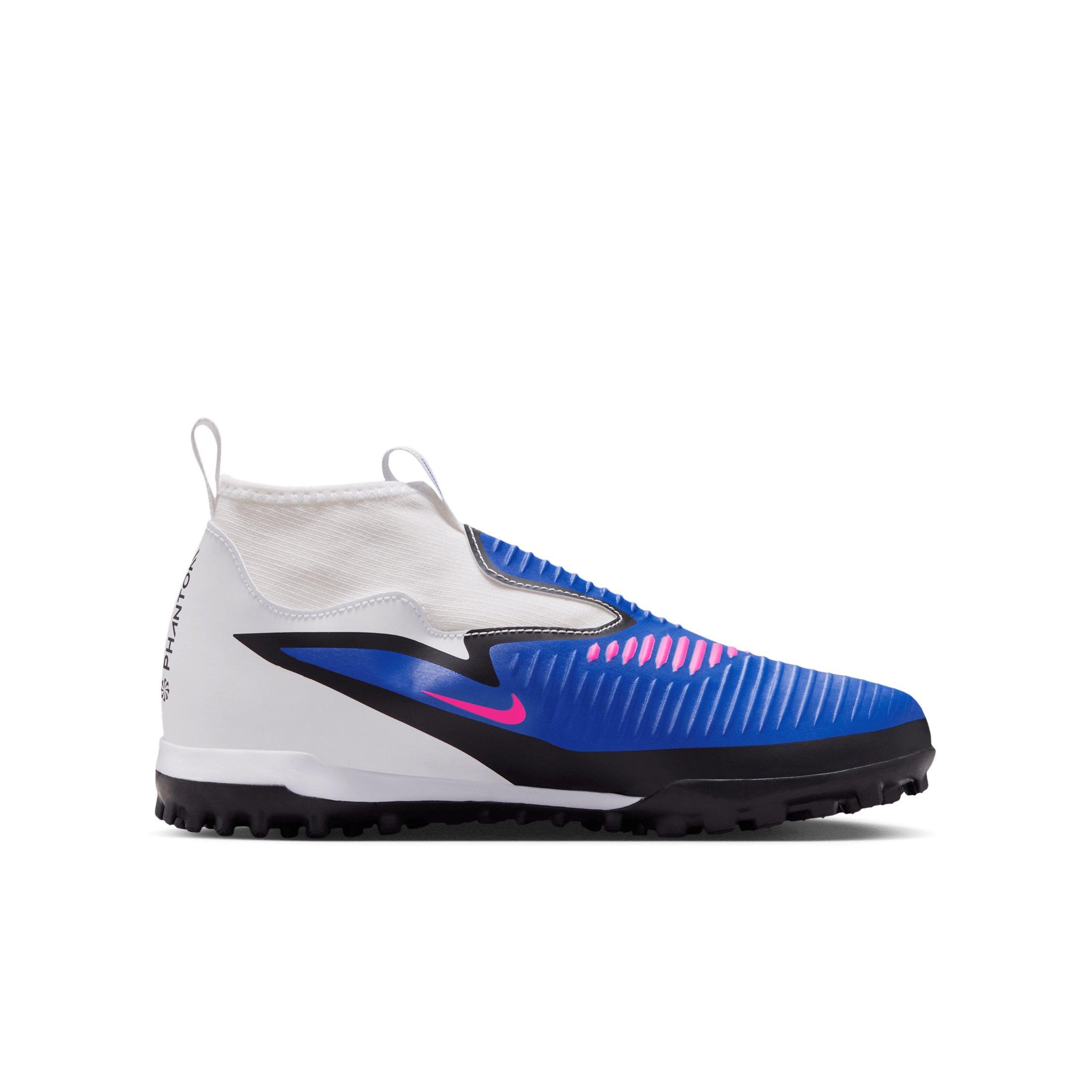 Nike Jr. Phantom 6 High Academy "Racer Blue/White/Pink Blast" Grade School Kids' Soccer Shoe - BLUE/WHITE/PINK Thumbnail View 1