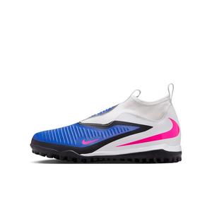 Nike Jr. Phantom 6 High Academy "Racer Blue/White/Pink Blast" Grade School Kids' Soccer Shoe