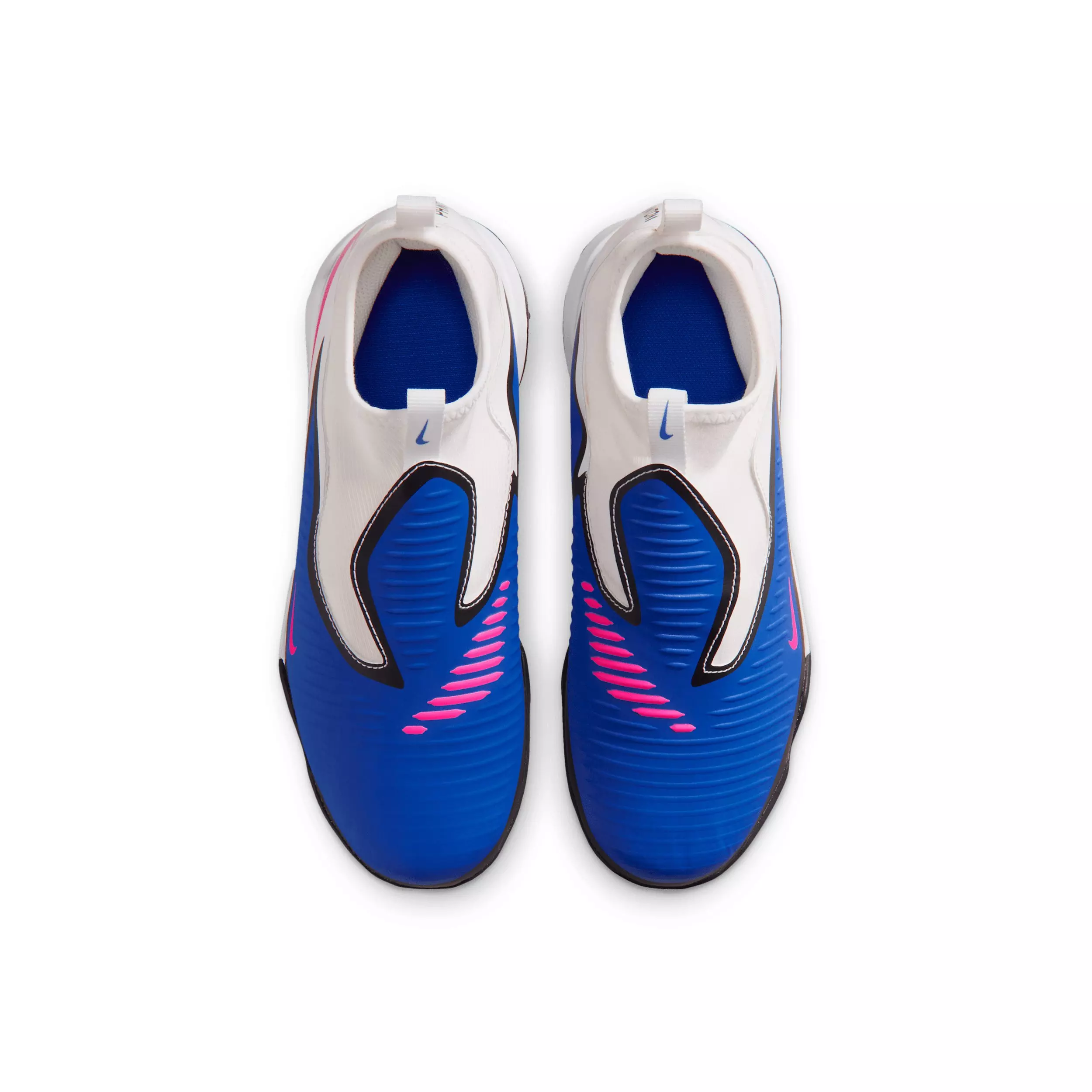 Nike Jr. Phantom 6 High Academy "Racer Blue/White/Pink Blast" Grade School Kids' Soccer Shoe - BLUE/WHITE/PINK
