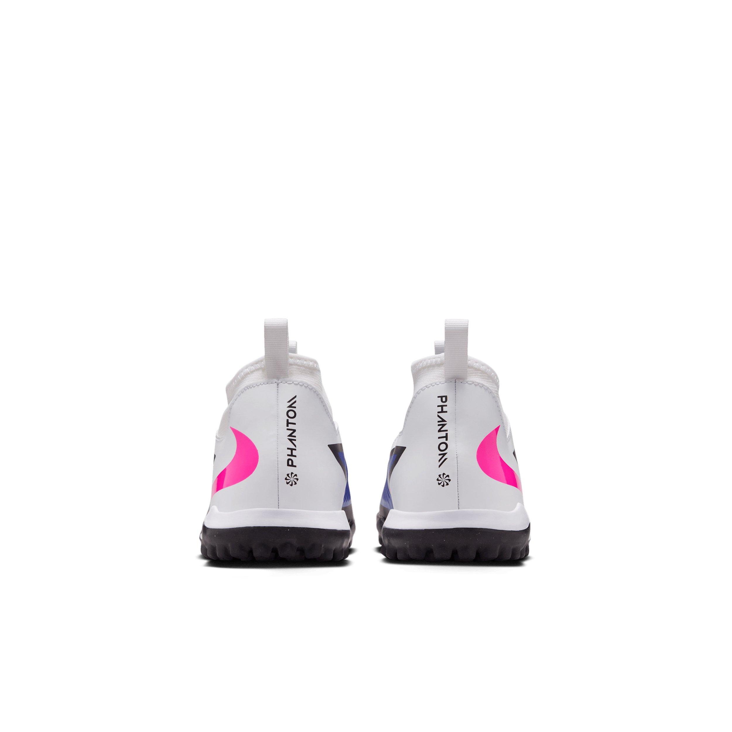 Nike Jr. Phantom 6 High Academy "Racer Blue/White/Pink Blast" Grade School Kids' Soccer Shoe - BLUE/WHITE/PINK Thumbnail View 5