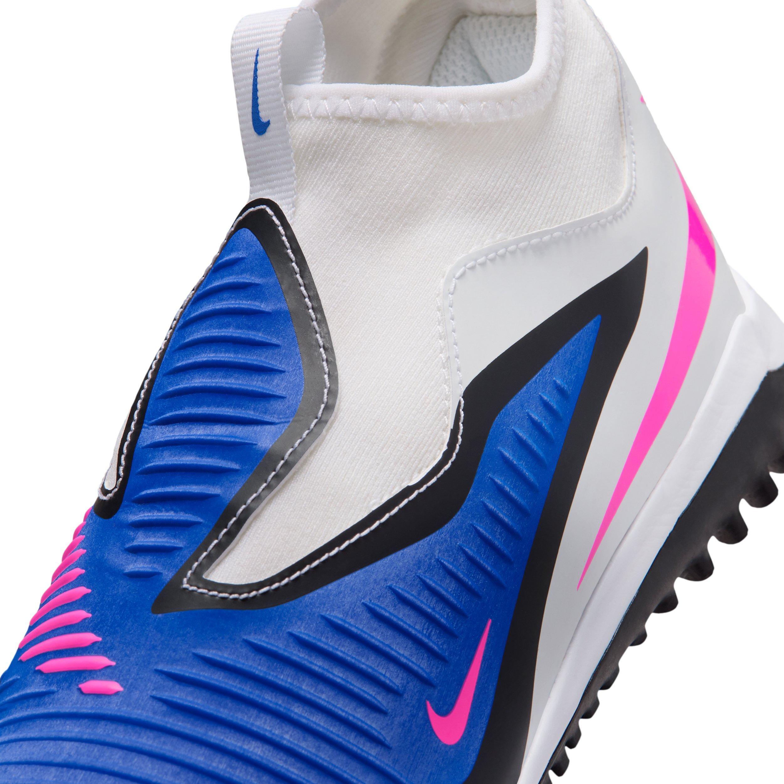 Nike Jr. Phantom 6 High Academy "Racer Blue/White/Pink Blast" Grade School Kids' Soccer Shoe - BLUE/WHITE/PINK Thumbnail View 7