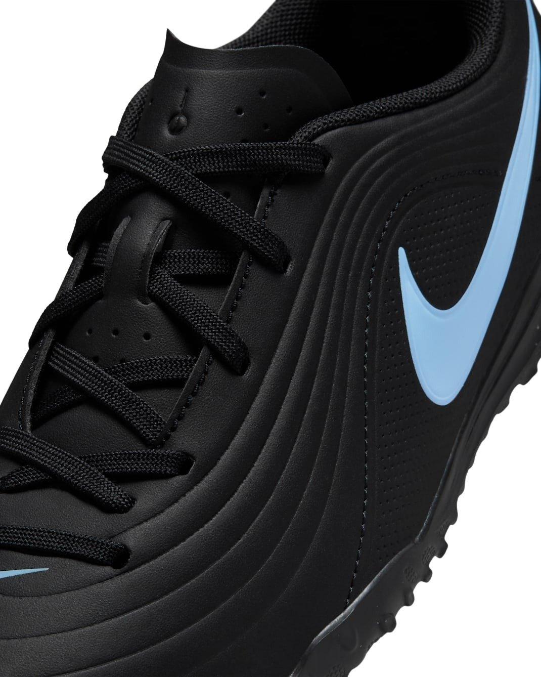 Nike Jr. Tiempo Maestro Club "Black/Ice Blue" Grade School Kids' Turf Low-Top Soccer Cleat - BLACK/BLUE Thumbnail View 6
