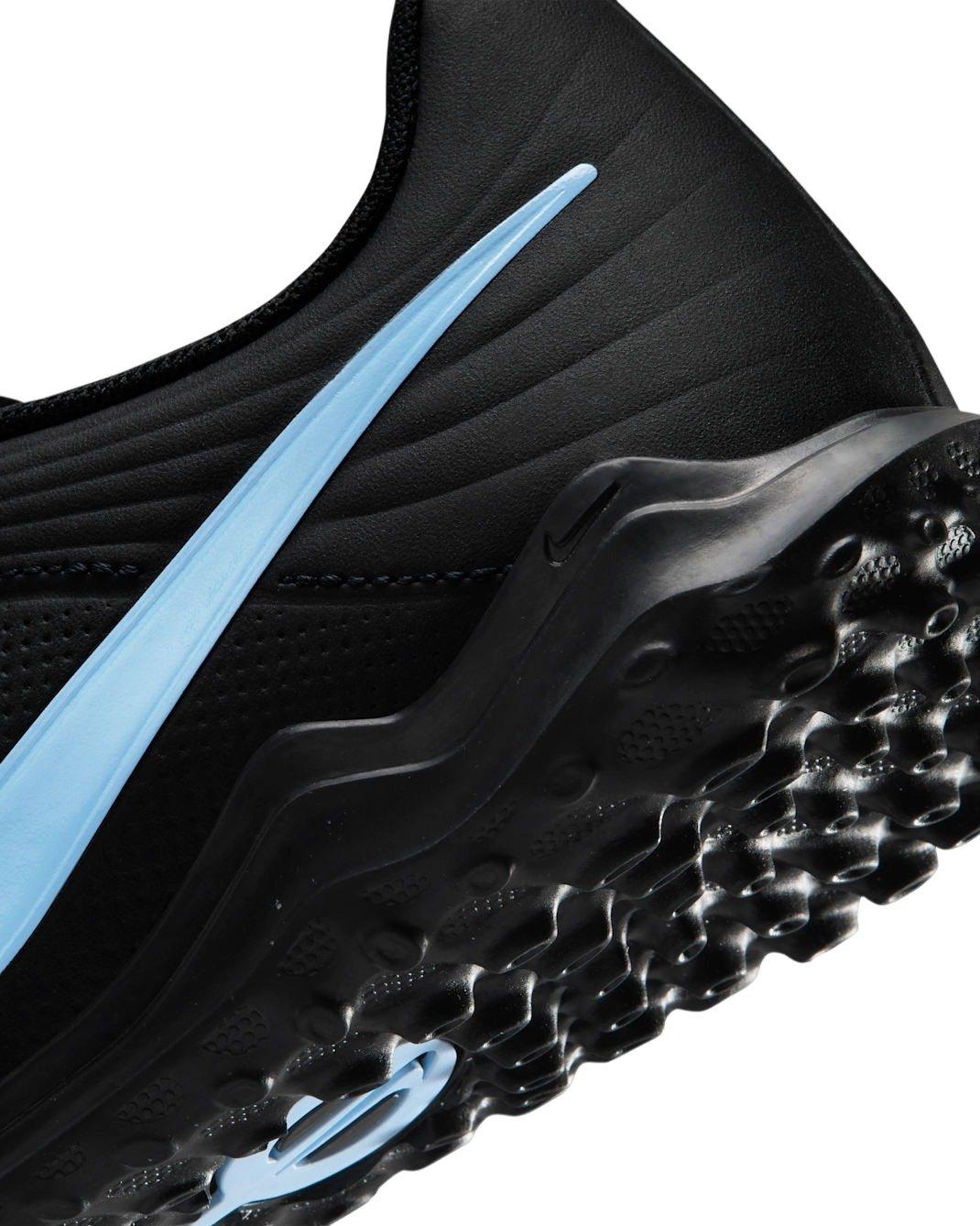 Nike Jr. Tiempo Maestro Club "Black/Ice Blue" Grade School Kids' Turf Low-Top Soccer Cleat - BLACK/BLUE Thumbnail View 7
