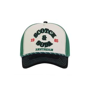 Scotch & Soda Breezy Adjustable Trucker Hat -Black/Green