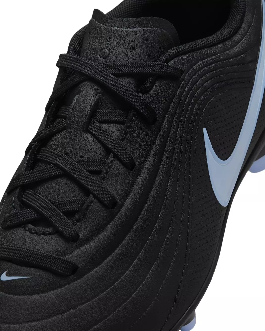 Nike Jr. Tiempo Maestro Club MG Low-Top "Black/Ice Blue" Grade School Kids' Soccer Cleat - BLACK/BLUE