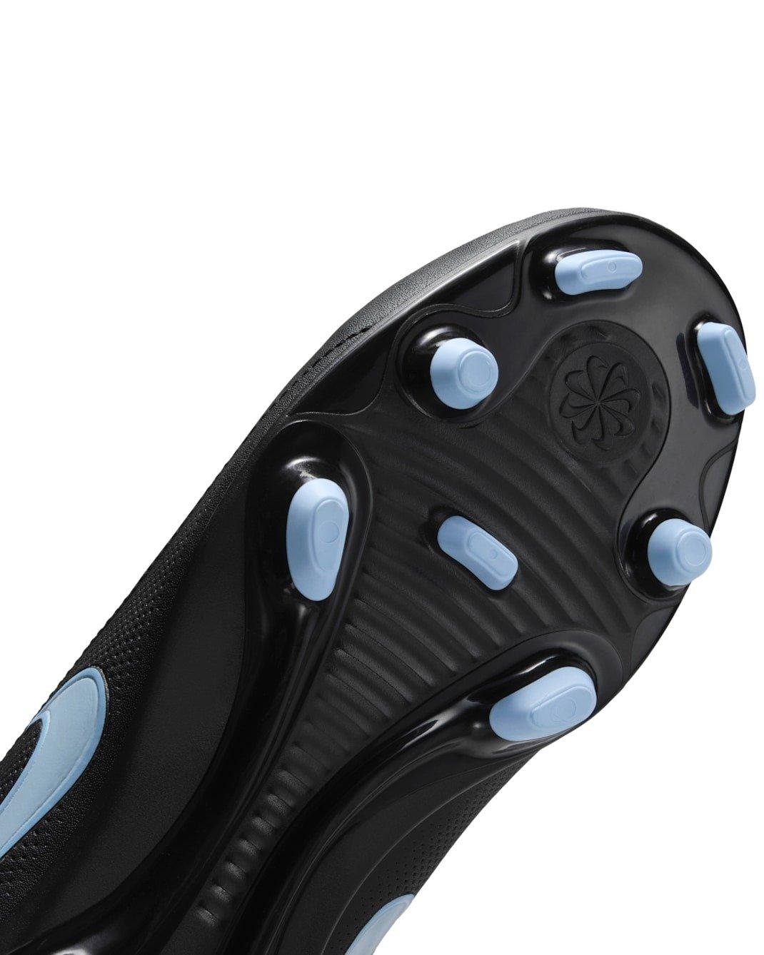 Nike Jr. Tiempo Maestro Club MG Low-Top "Black/Ice Blue" Grade School Kids' Soccer Cleat - BLACK/BLUE Thumbnail View 8