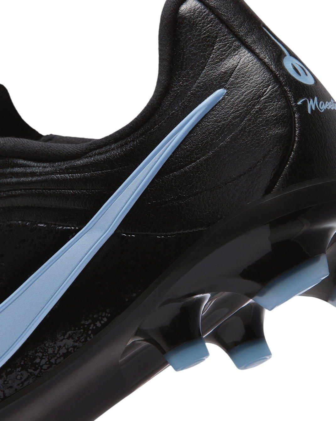 Nike Jr. Tiempo Maestro Academy MG Low-Top "Black/Ice Blue" Grade School Kids' Soccer Cleat - BLACK/BLUE Thumbnail View 7