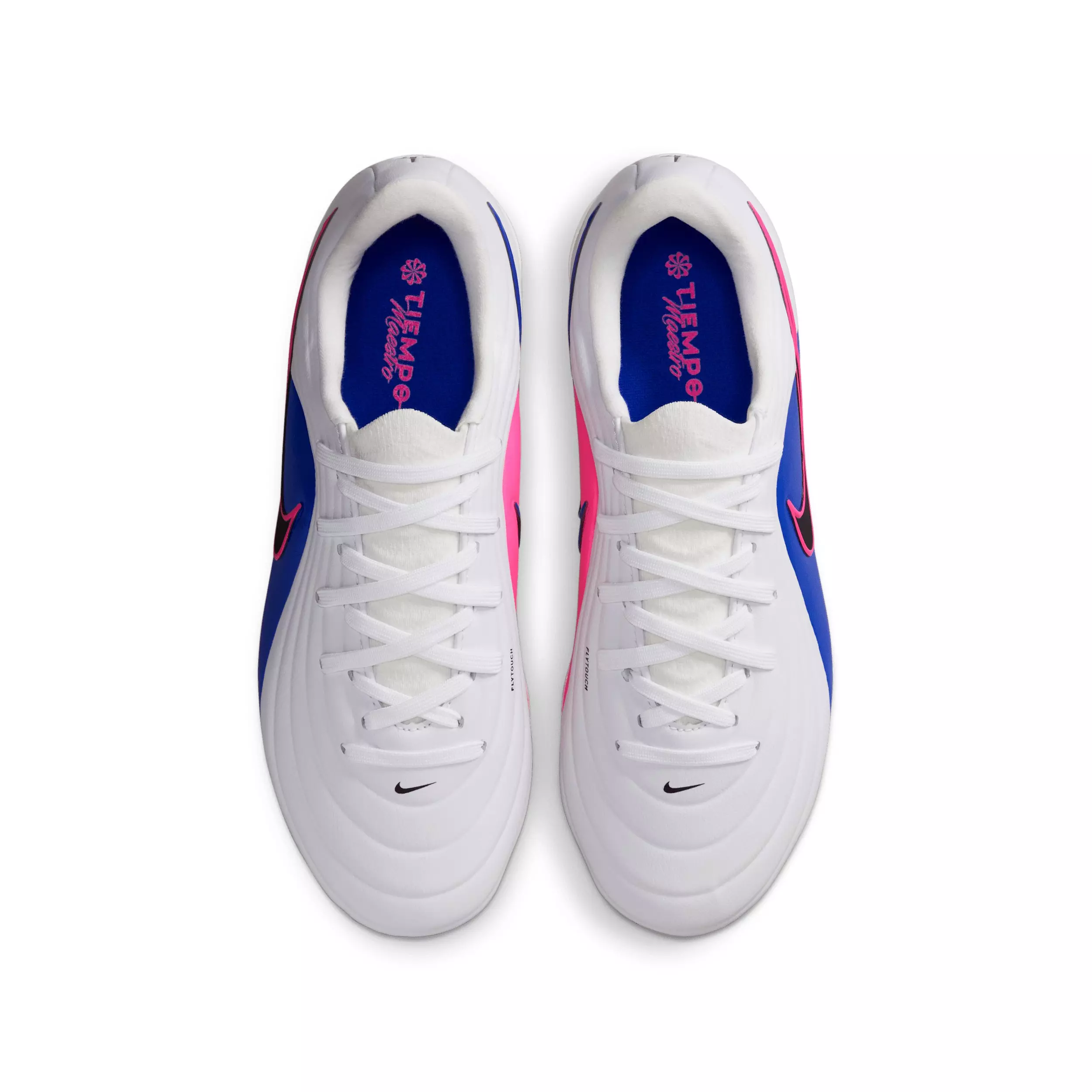 Nike Tiempo Maestro Academy "White/Racer Blue/Pink Blast/Black" Grade School Kids' Soccer Cleat - WHITE/BLUE/PINK/BLACK