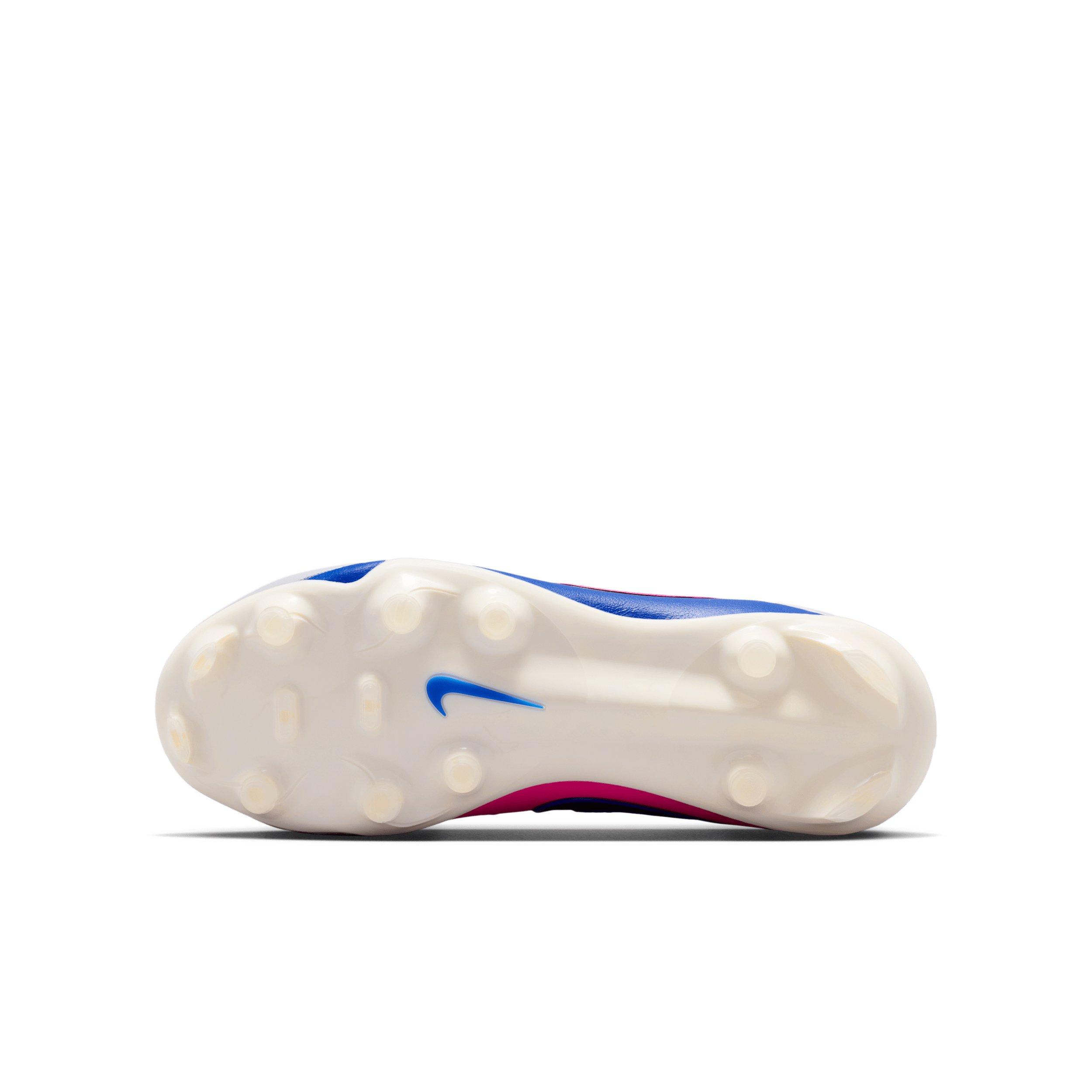 Nike Tiempo Maestro Academy "White/Racer Blue/Pink Blast/Black" Grade School Kids' Soccer Cleat - WHITE/BLUE/PINK/BLACK Thumbnail View 6