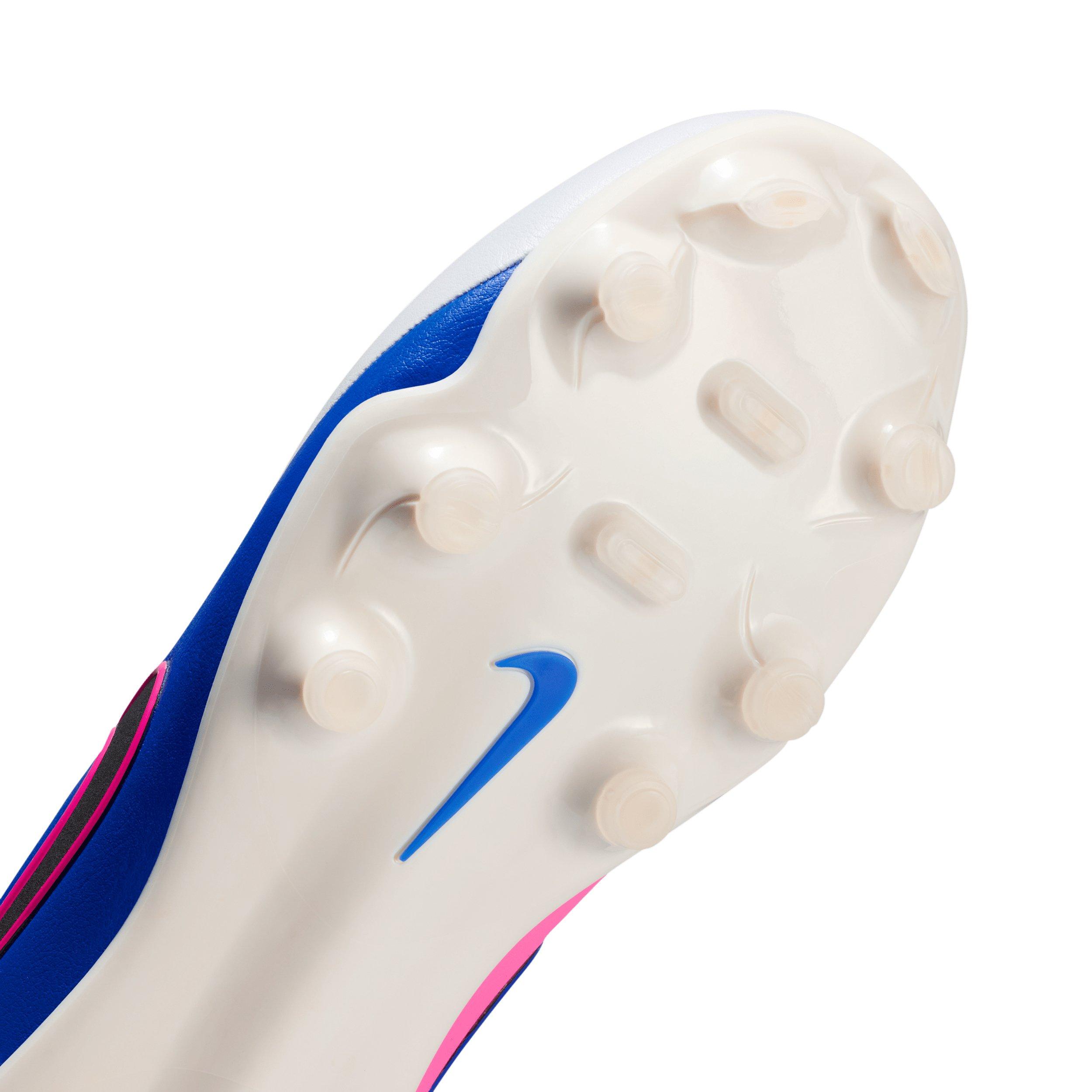 Nike Tiempo Maestro Academy "White/Racer Blue/Pink Blast/Black" Grade School Kids' Soccer Cleat - WHITE/BLUE/PINK/BLACK Thumbnail View 7