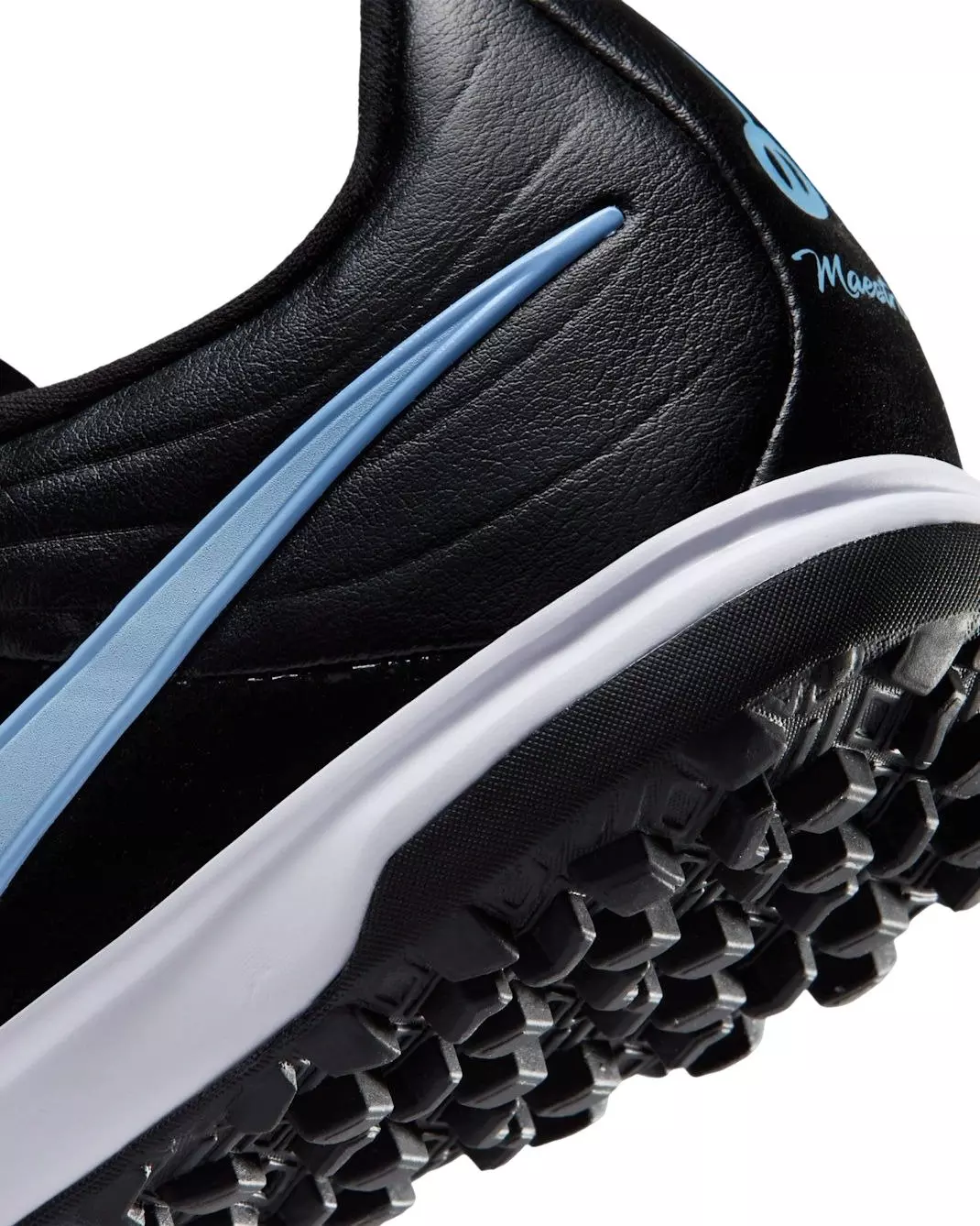 Nike Jr. Tiempo Maestro Academy Turf Low-Top "Black/Ice Blue" Grade School Kids' Soccer Cleat - BLACK/BLUE