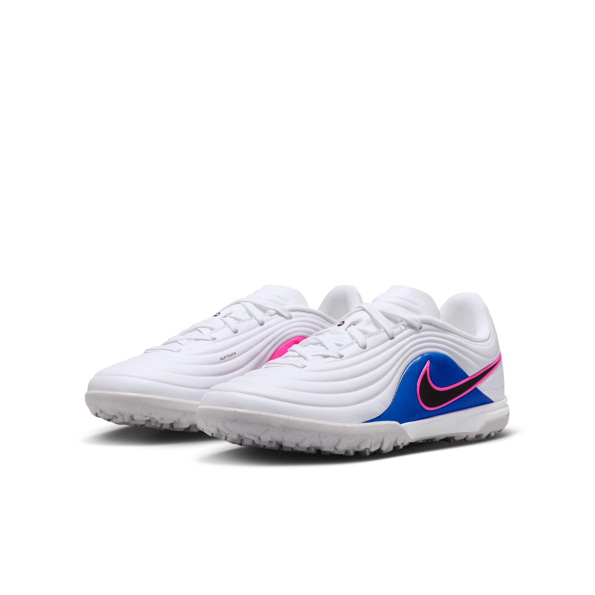 Nike Tiempo Maestro Academy "White/Racer Blue/Pink Blast" Grade School Kids' Soccer Cleat - WHITE/BLUE/PINK/BLACK Thumbnail View 3