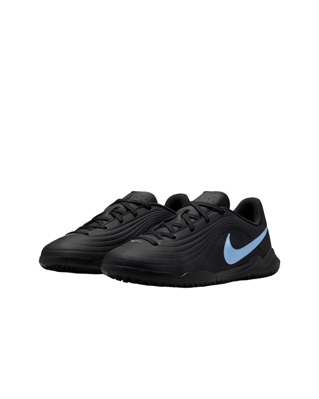 Nike Jr. Tiempo Maestro Club Indoor/Court Low-Top "Black/Ice Blue" Grade School Kids' Soccer Cleat - BLACK/BLUE Thumbnail View 4