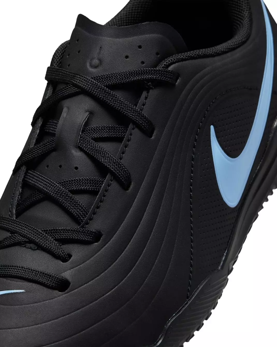 Nike Jr. Tiempo Maestro Club Indoor/Court Low-Top "Black/Ice Blue" Grade School Kids' Soccer Cleat - BLACK/BLUE