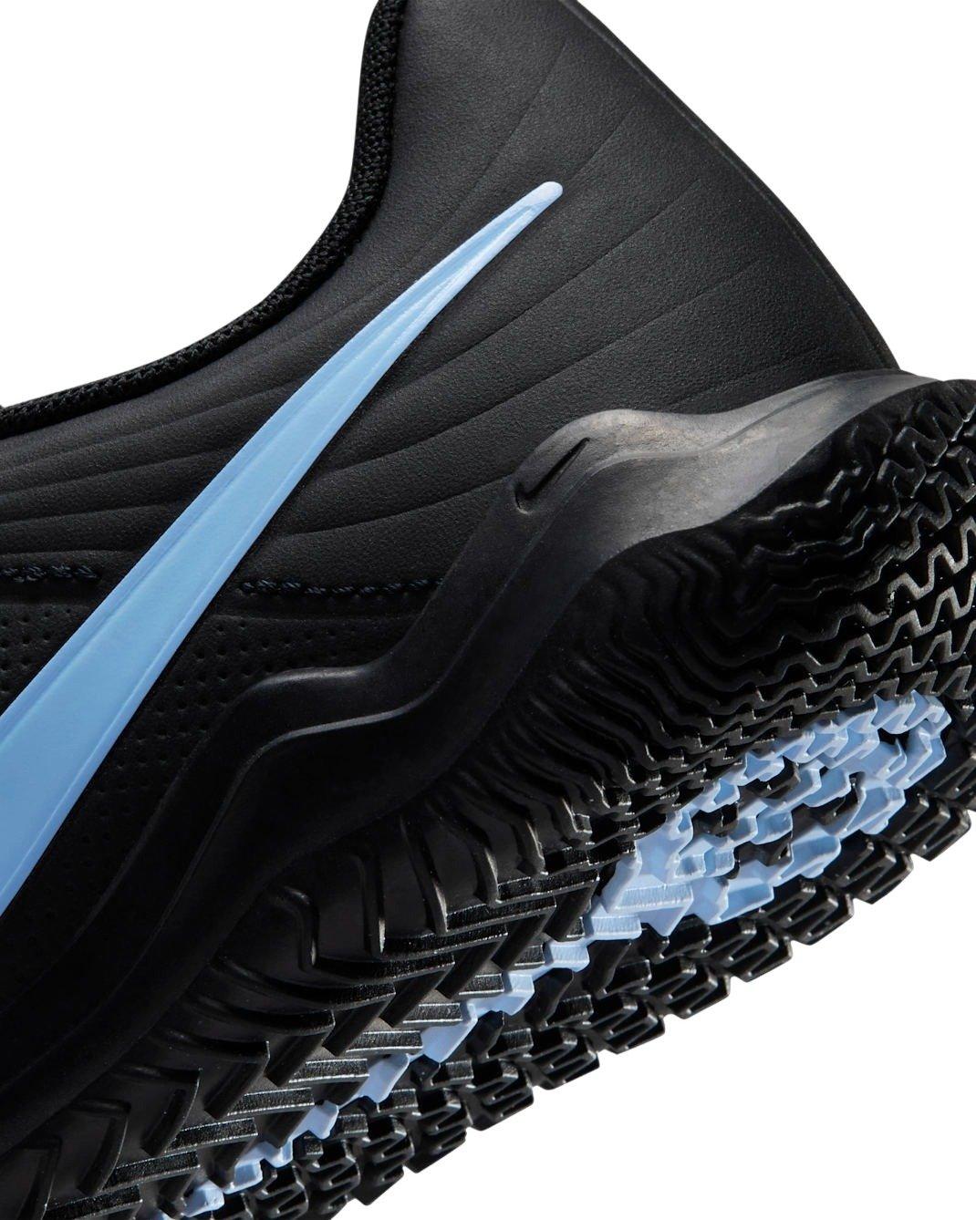 Nike Jr. Tiempo Maestro Club Indoor/Court Low-Top "Black/Ice Blue" Grade School Kids' Soccer Cleat - BLACK/BLUE Thumbnail View 7