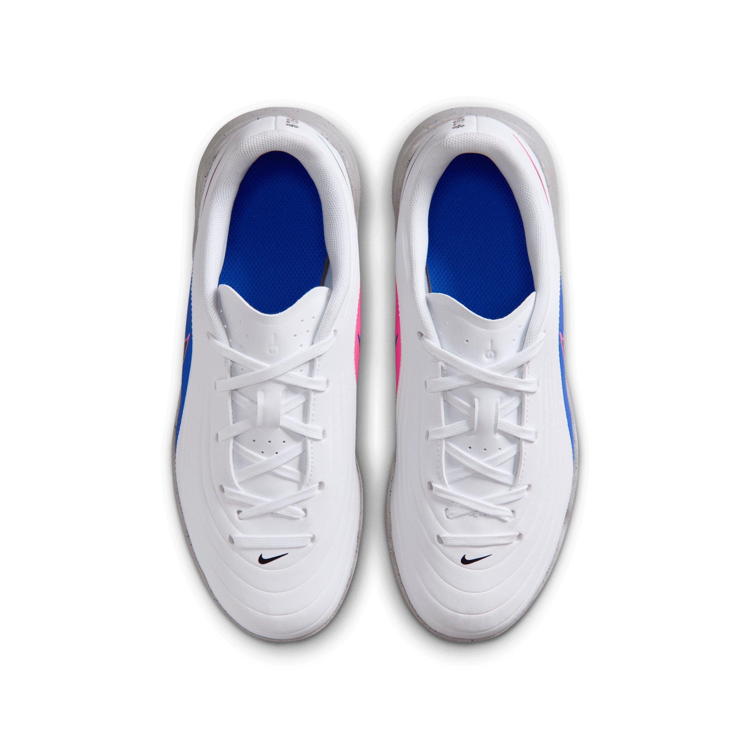 Nike Tiempo Maestro Club "White/Racer Blue/Pink Blast/Black" Grade School Kids' Soccer Cleat - WHITE/BLUE/PINK/BLACK Thumbnail View 4
