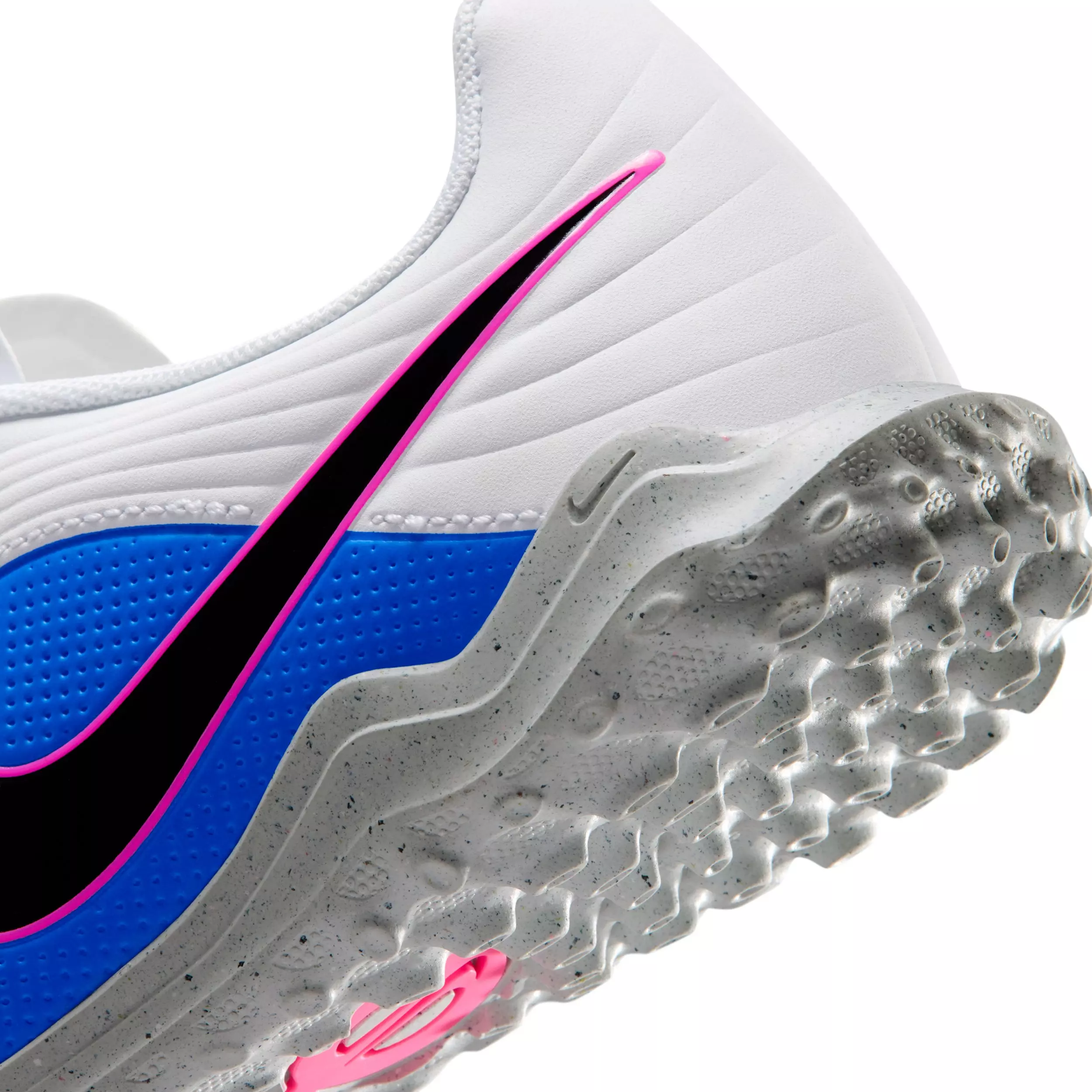 Nike Tiempo Maestro Club "White/Racer Blue/Pink Blast/Black" Grade School Kids' Soccer Cleat - WHITE/BLUE/PINK/BLACK
