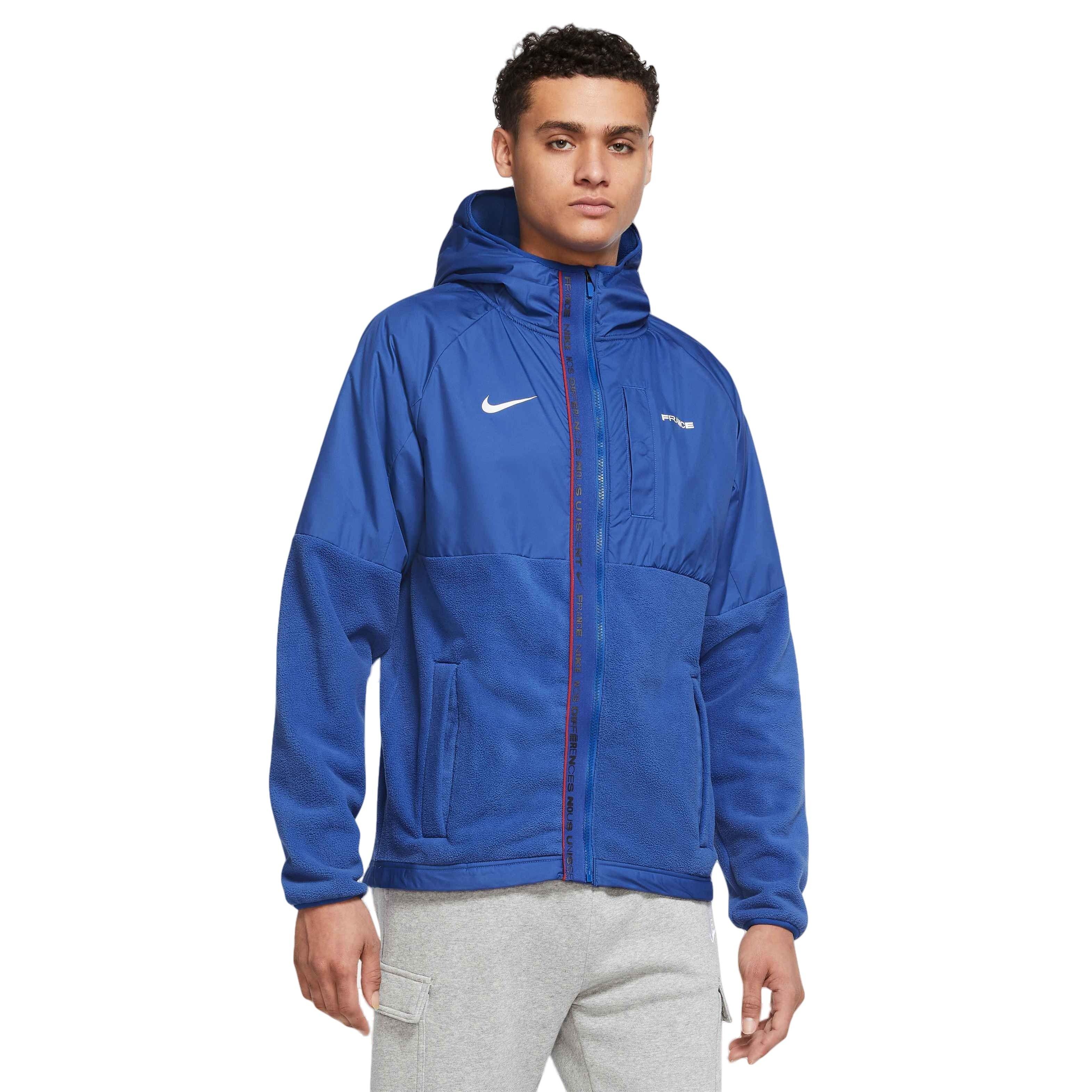 Nike Men\'s Jacket-Blue Gear AWF Hibbett FFF Soccer Winterized Full-Zip City - 