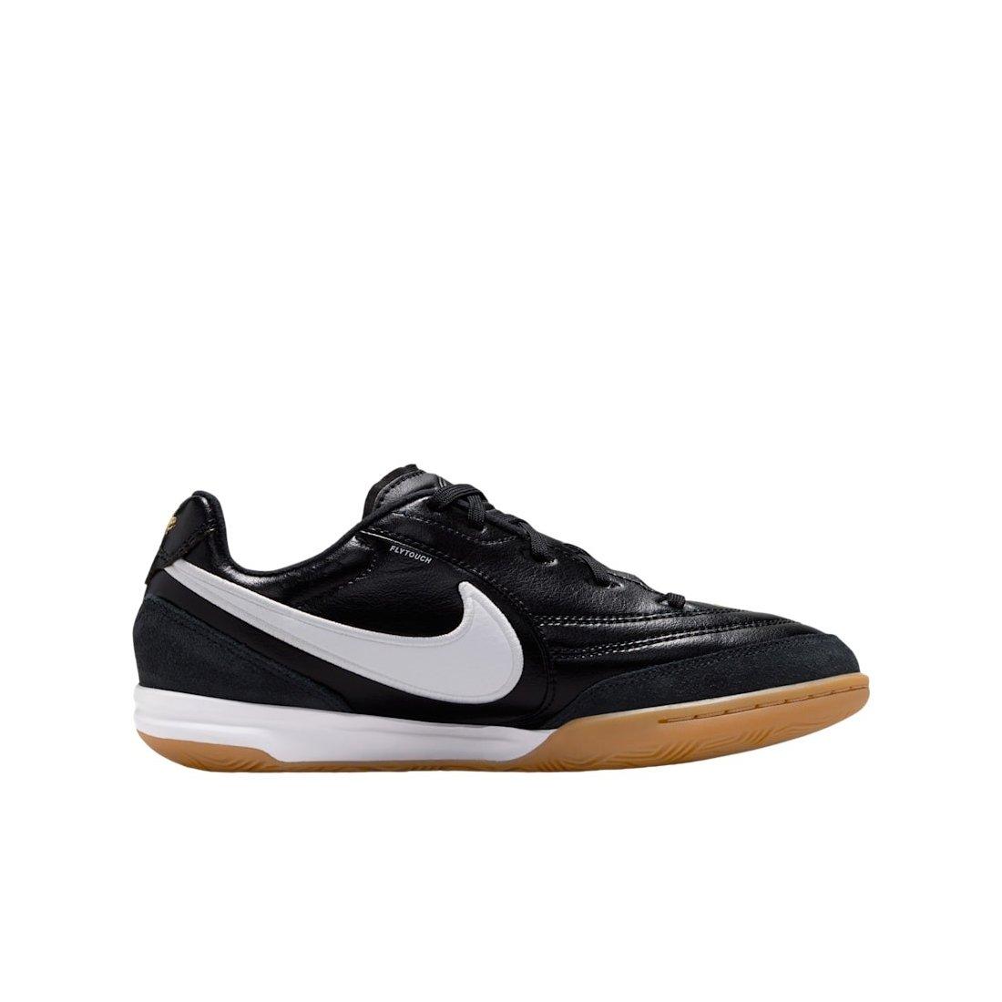 Nike Jr. Tiempo Streetgato Indoor/Court Low-Top "Black/White" Grade School Kids' Soccer Cleat - BLACK/WHITE Thumbnail View 1