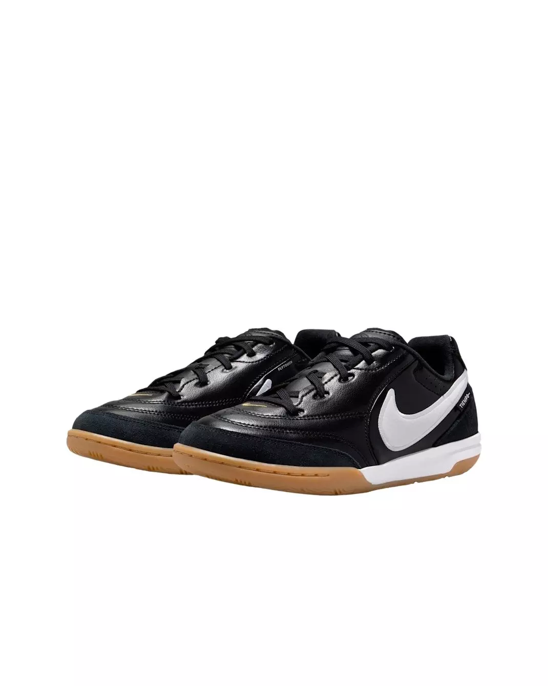 Nike Jr. Tiempo Streetgato Indoor/Court Low-Top "Black/White" Grade School Kids' Soccer Cleat - BLACK/WHITE