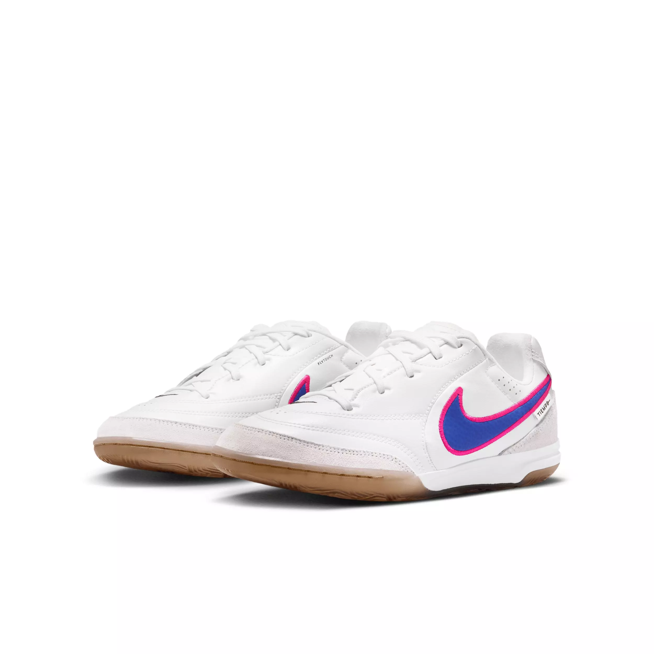 Nike Tiempo Streetgato "White/Pink Blast/Racer Blue" Grade School Kids' Soccer Cleat - WHITE/PINK/BLUE