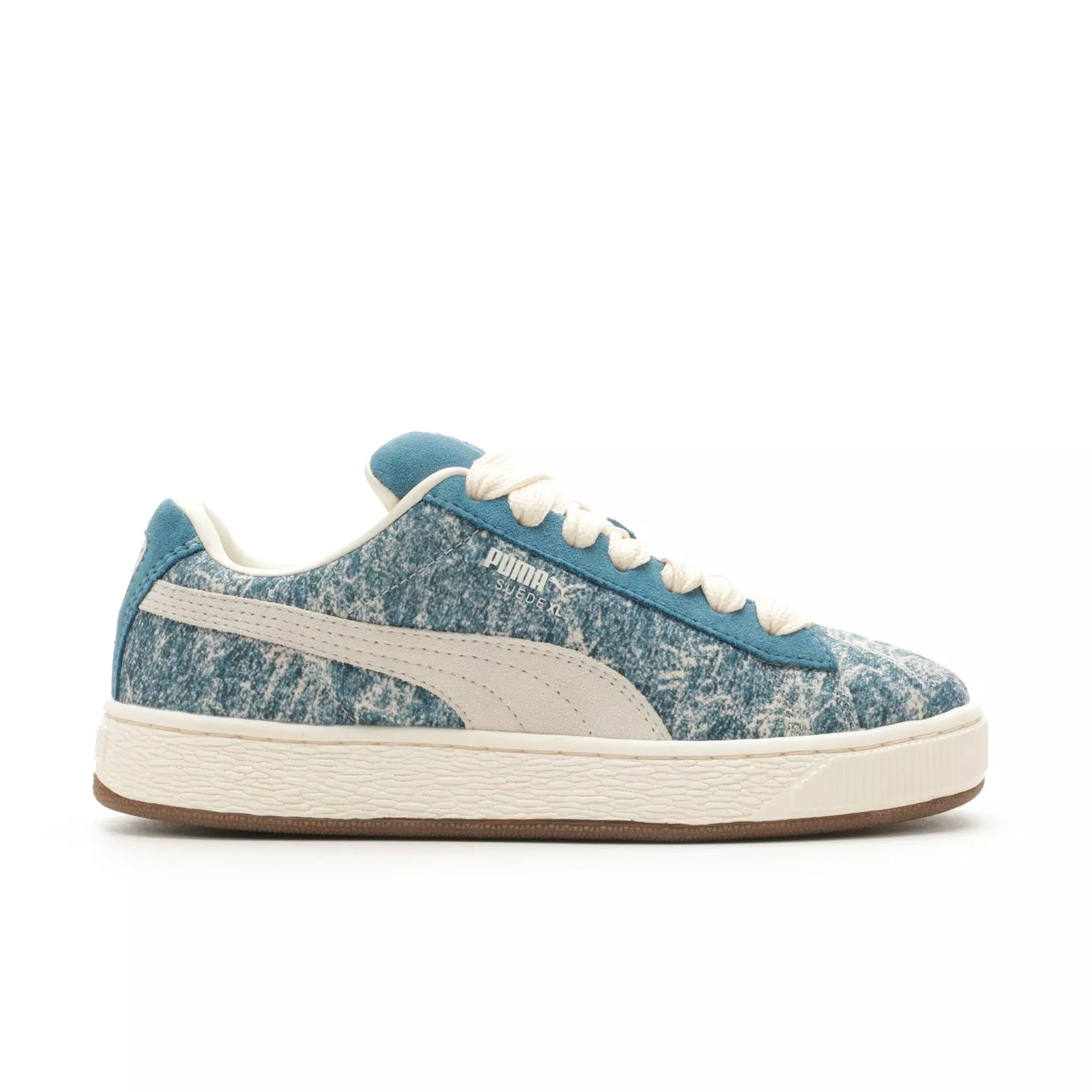 PUMA Suede XL Denim "Blue Horizon/Sugared Almond/Gum" Women's Shoe - BLUE/ALMOND/GUM