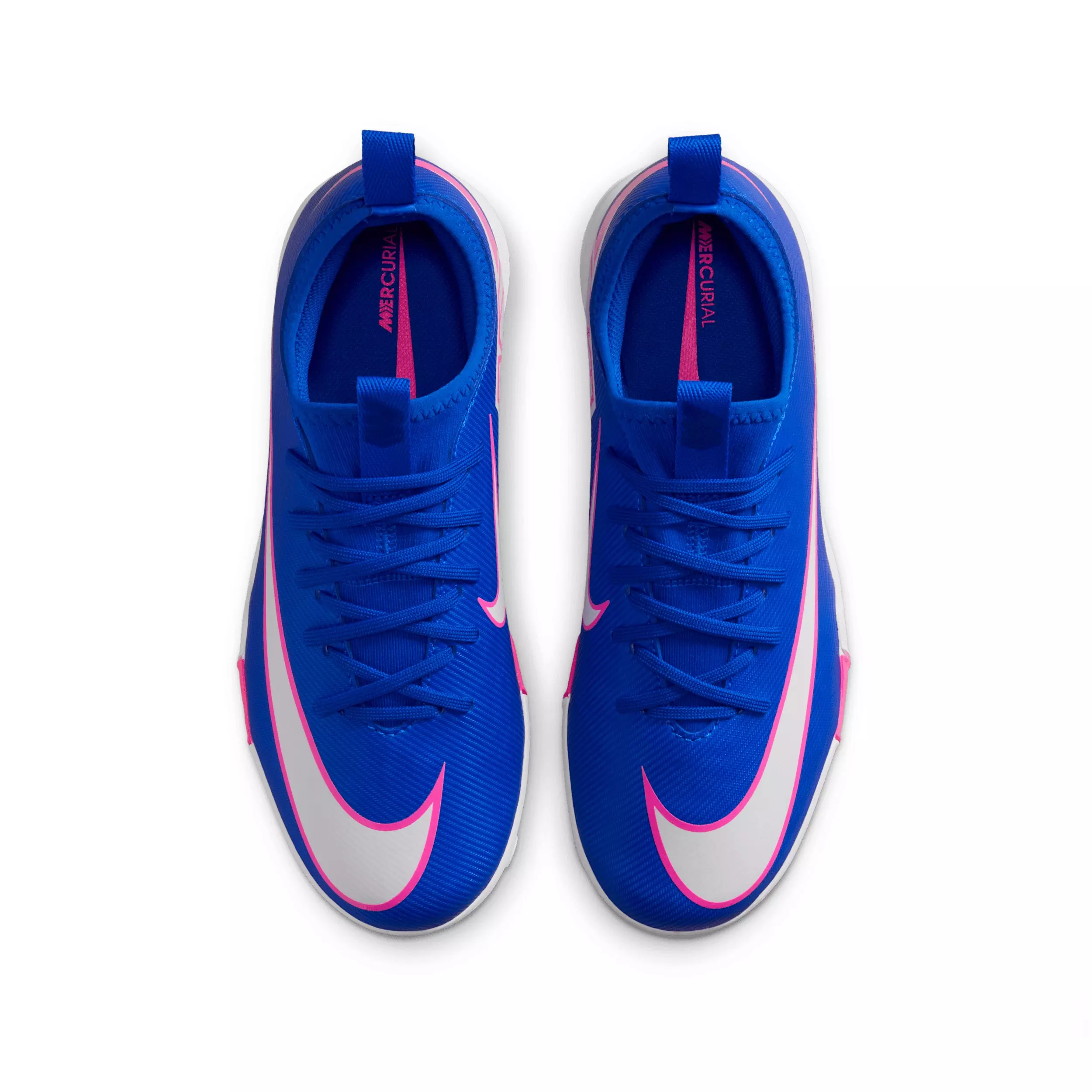 Nike Jr. Mercurial Vapor 16 Academy Turf "Racer Blue/White" Grade School Kids' Soccer Cleat - BLUE/WHITE