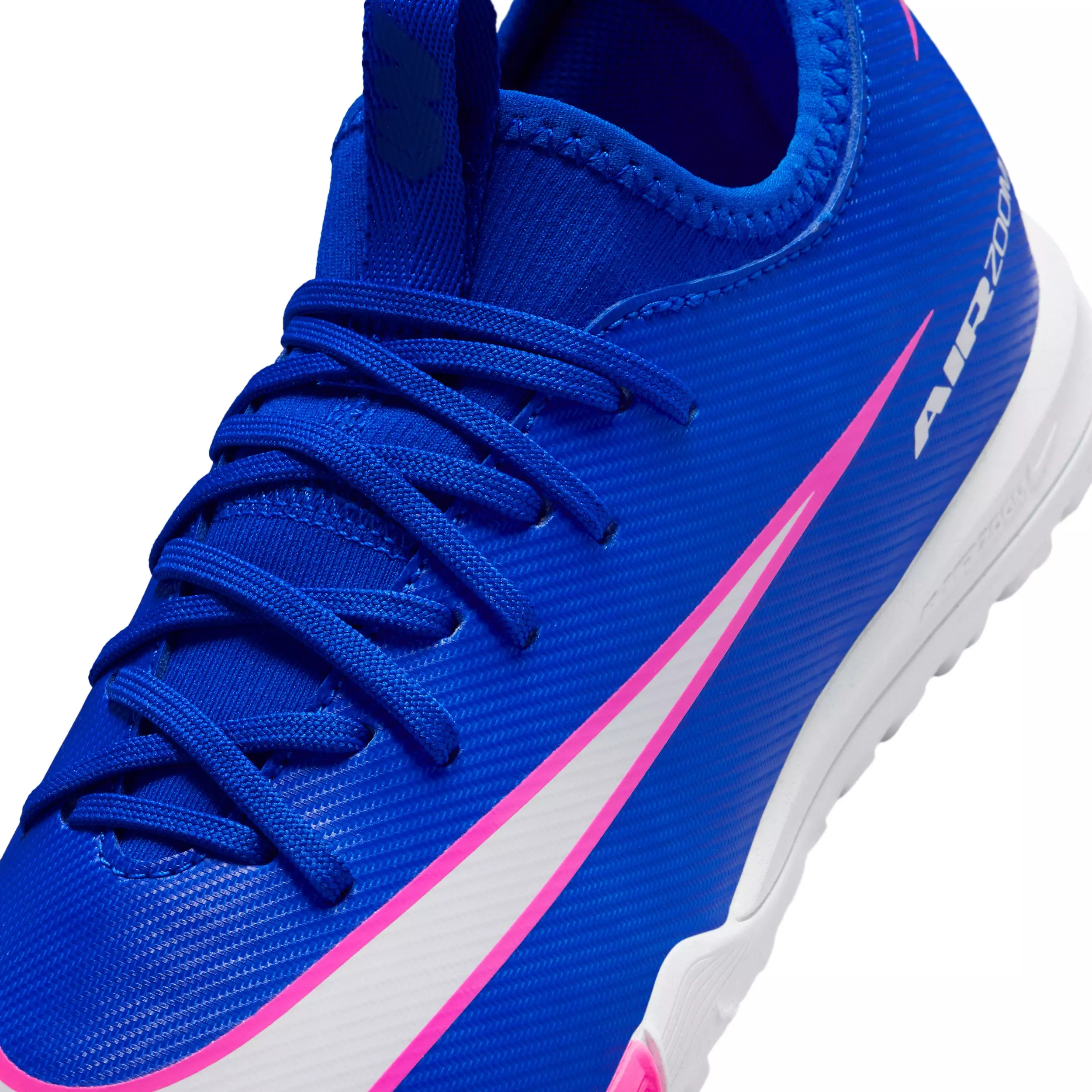 Nike Jr. Mercurial Vapor 16 Academy Turf "Racer Blue/White" Grade School Kids' Soccer Cleat - BLUE/WHITE
