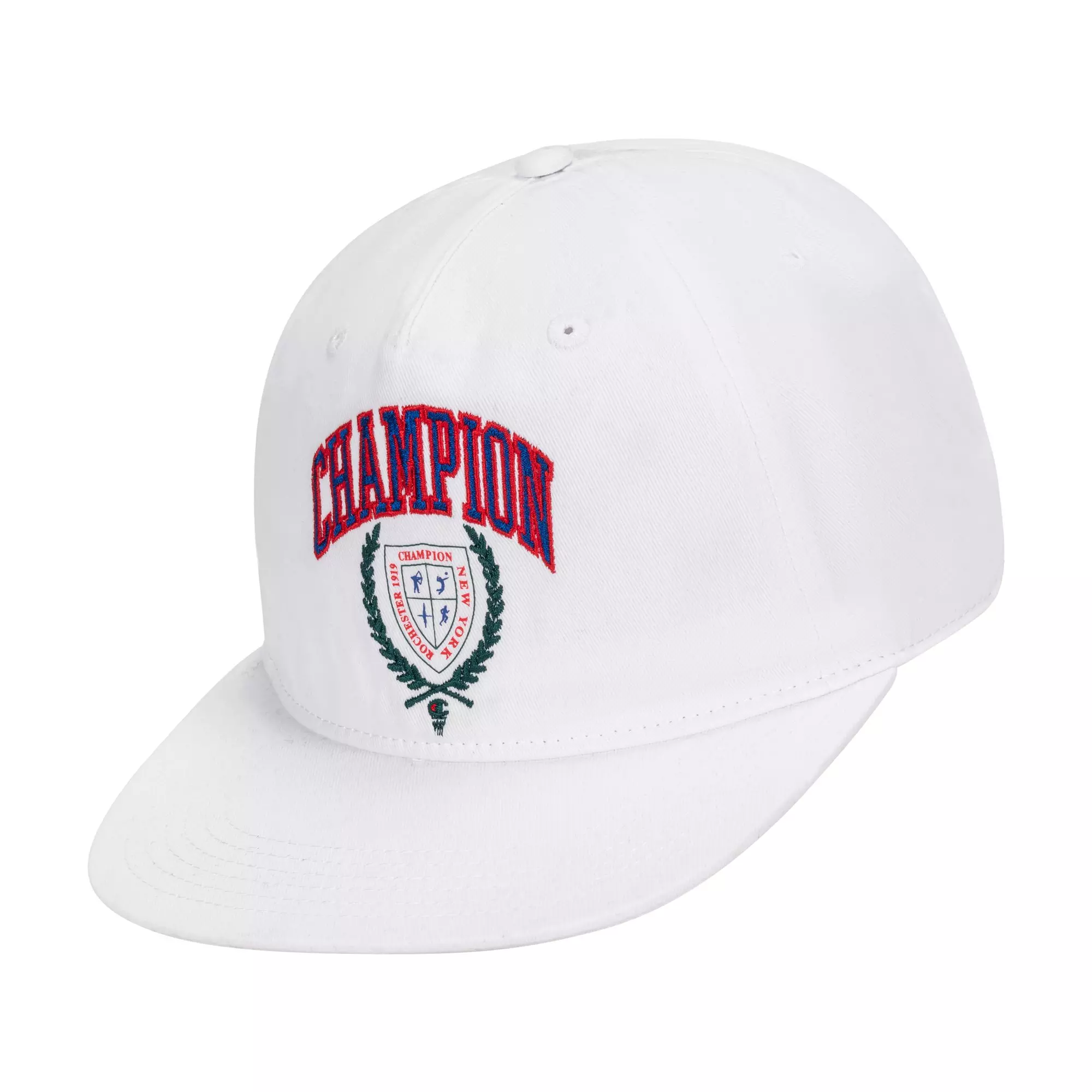 Champion Laurel Shield Snapback Hat - White - WHITE