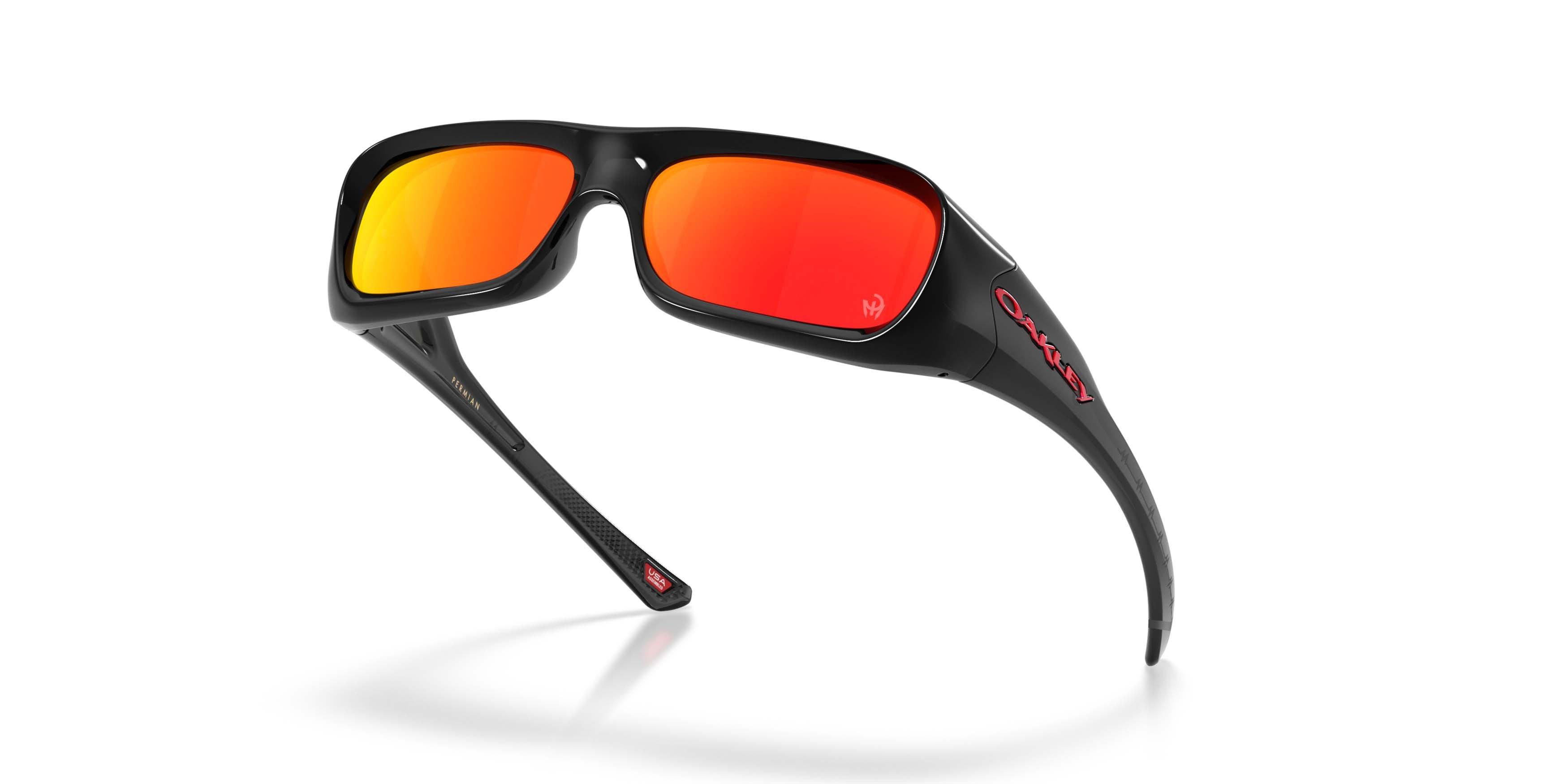Oakley Players Collection Permian Prizm Black Sunglasses - Black Ink - BLACK/RED