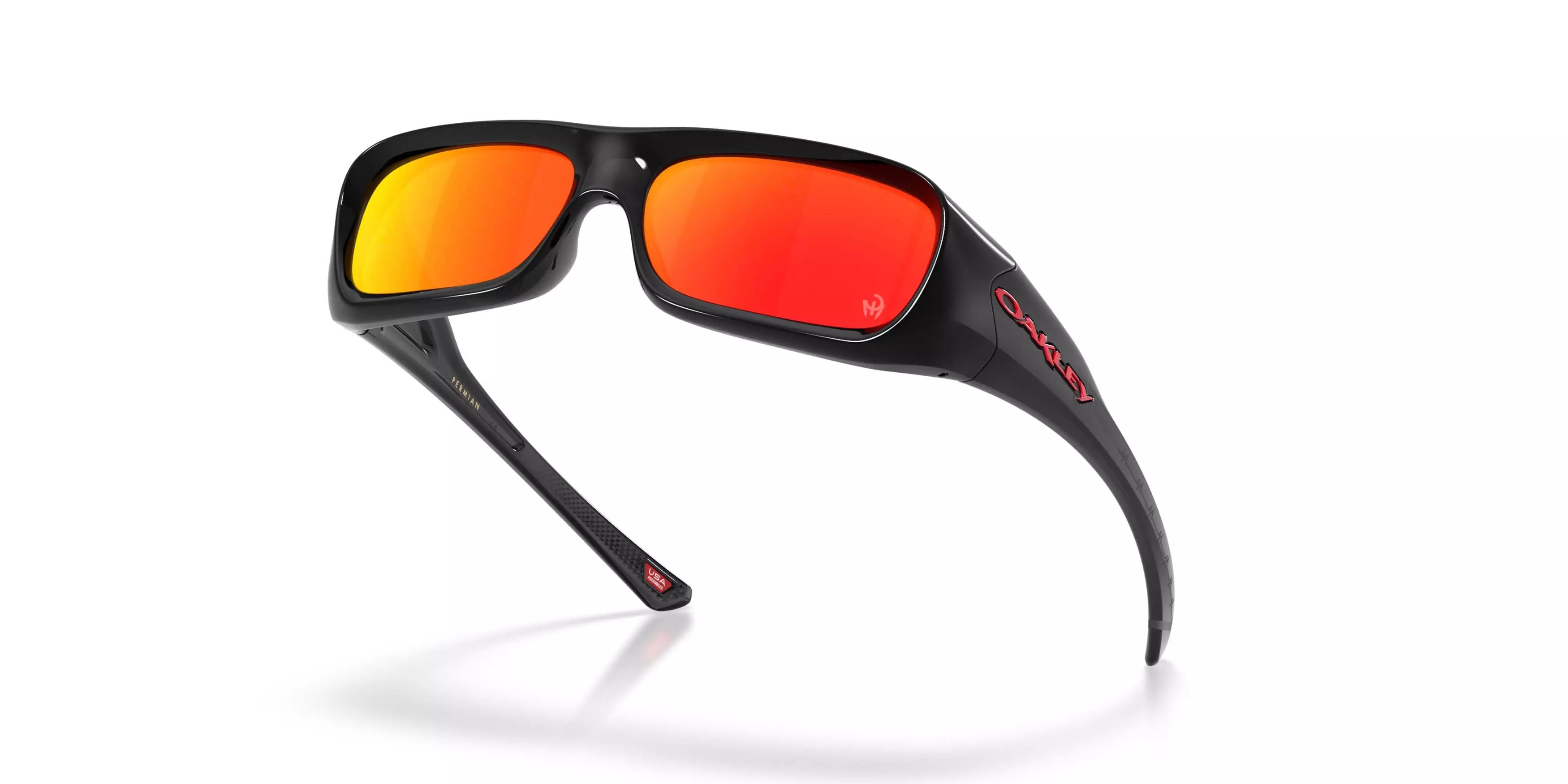 Oakley Players Collection Permian Prizm Black Sunglasses - Black Ink - BLACK/RED