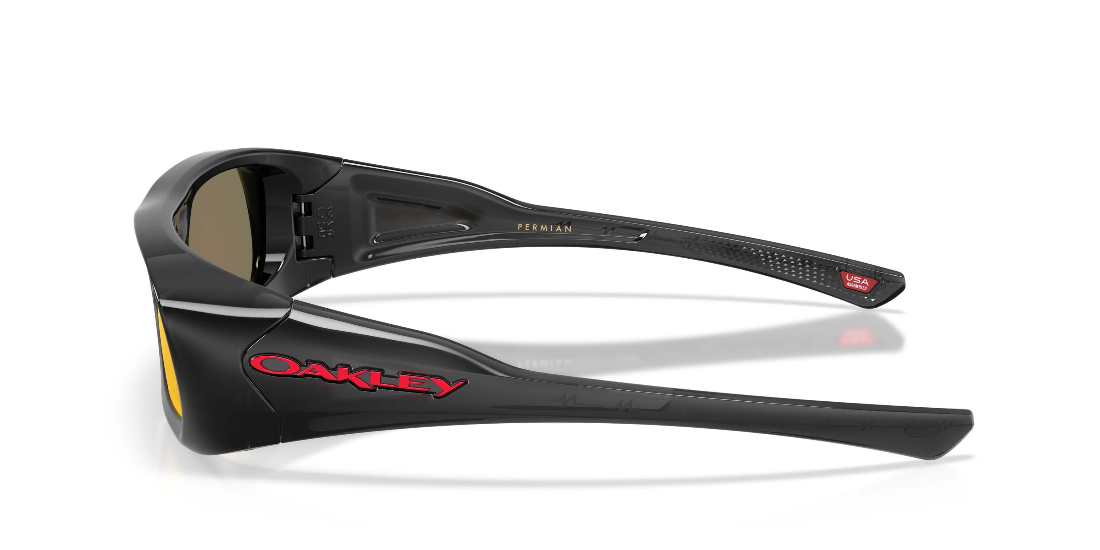 Oakley Players Collection Permian Prizm Black Sunglasses - Black Ink - BLACK/RED